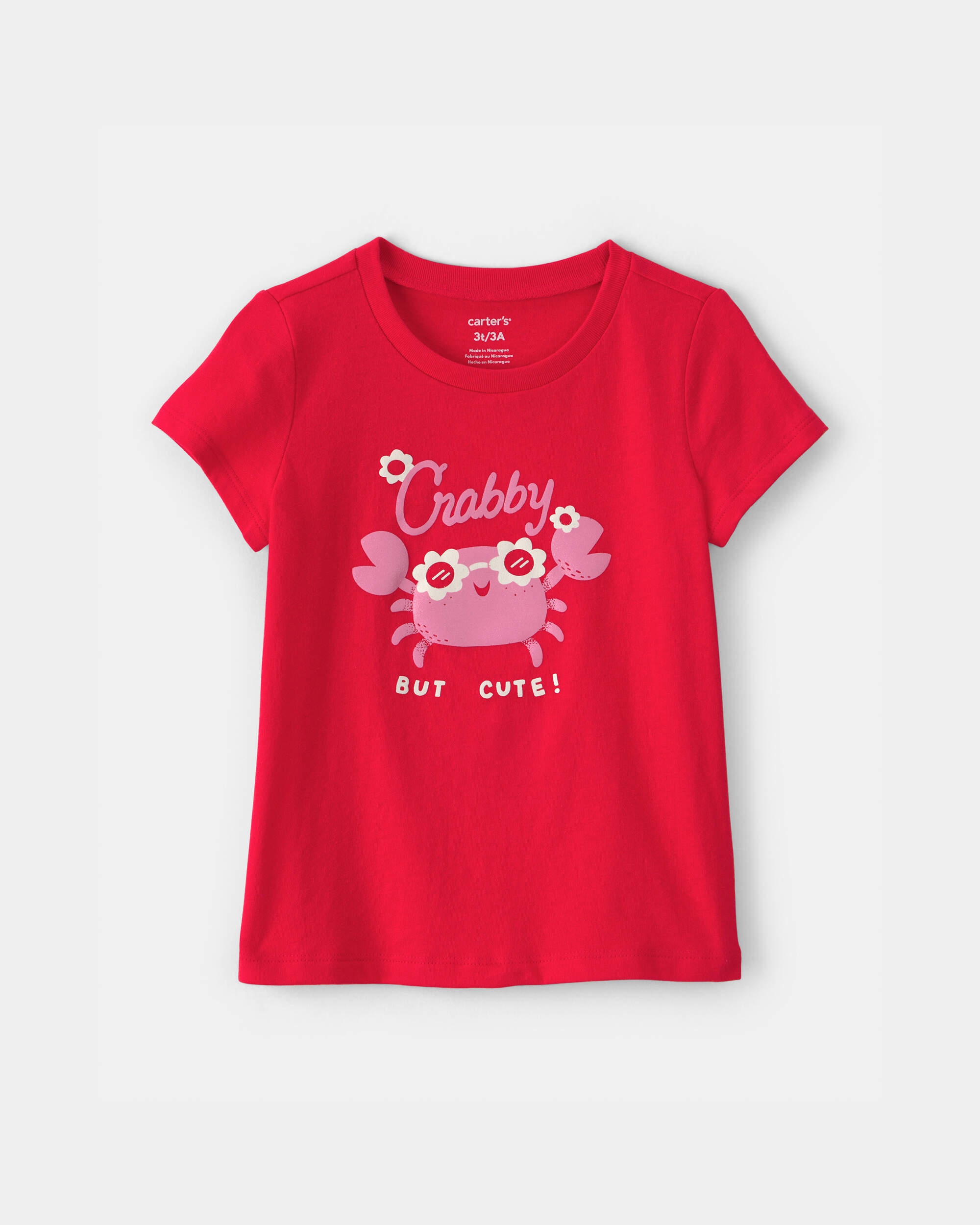 Toddler Girl Crab Graphic Tee - Red
