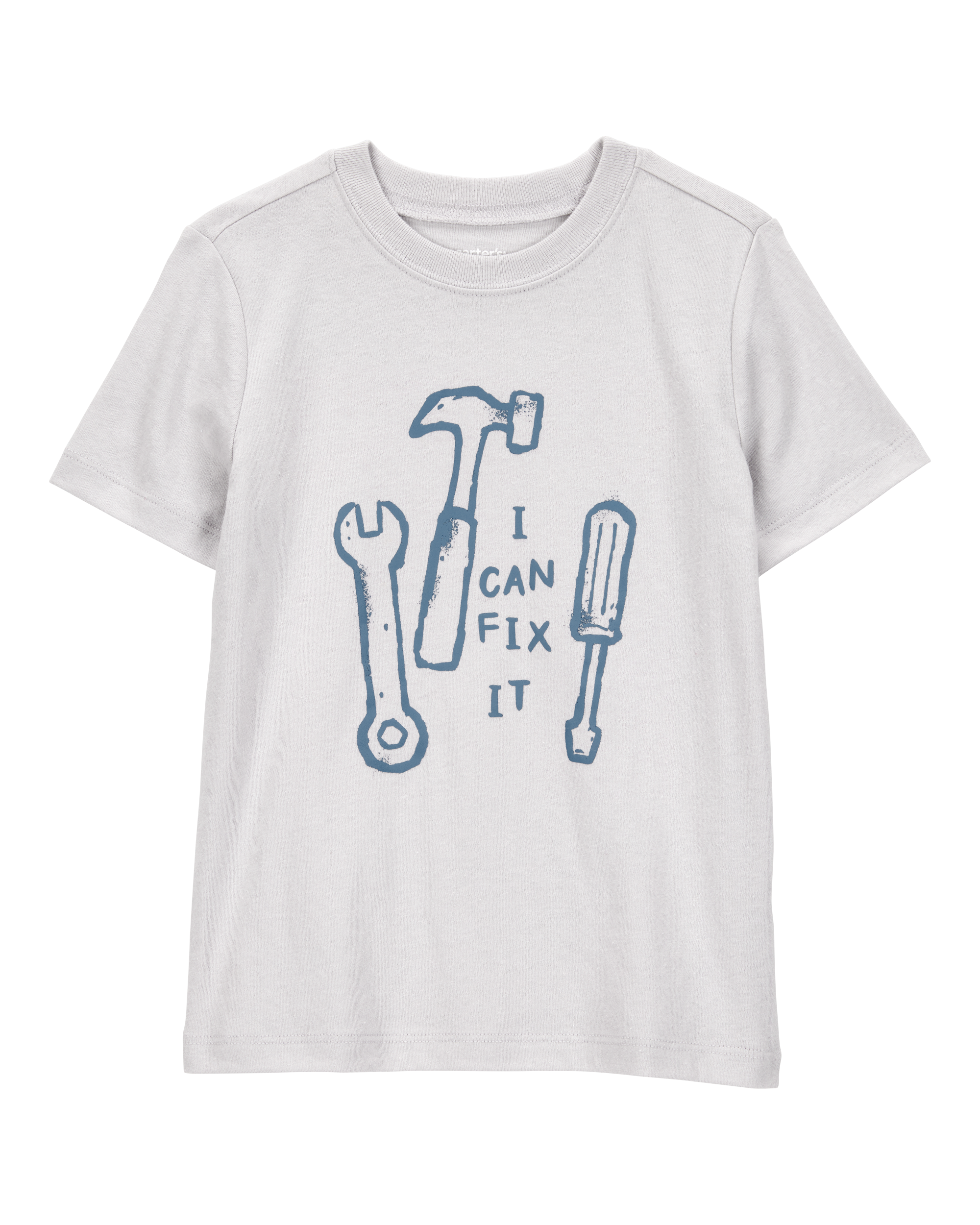 Toddler I Can Fix It Short-Sleeve Graphic Tee - Grey