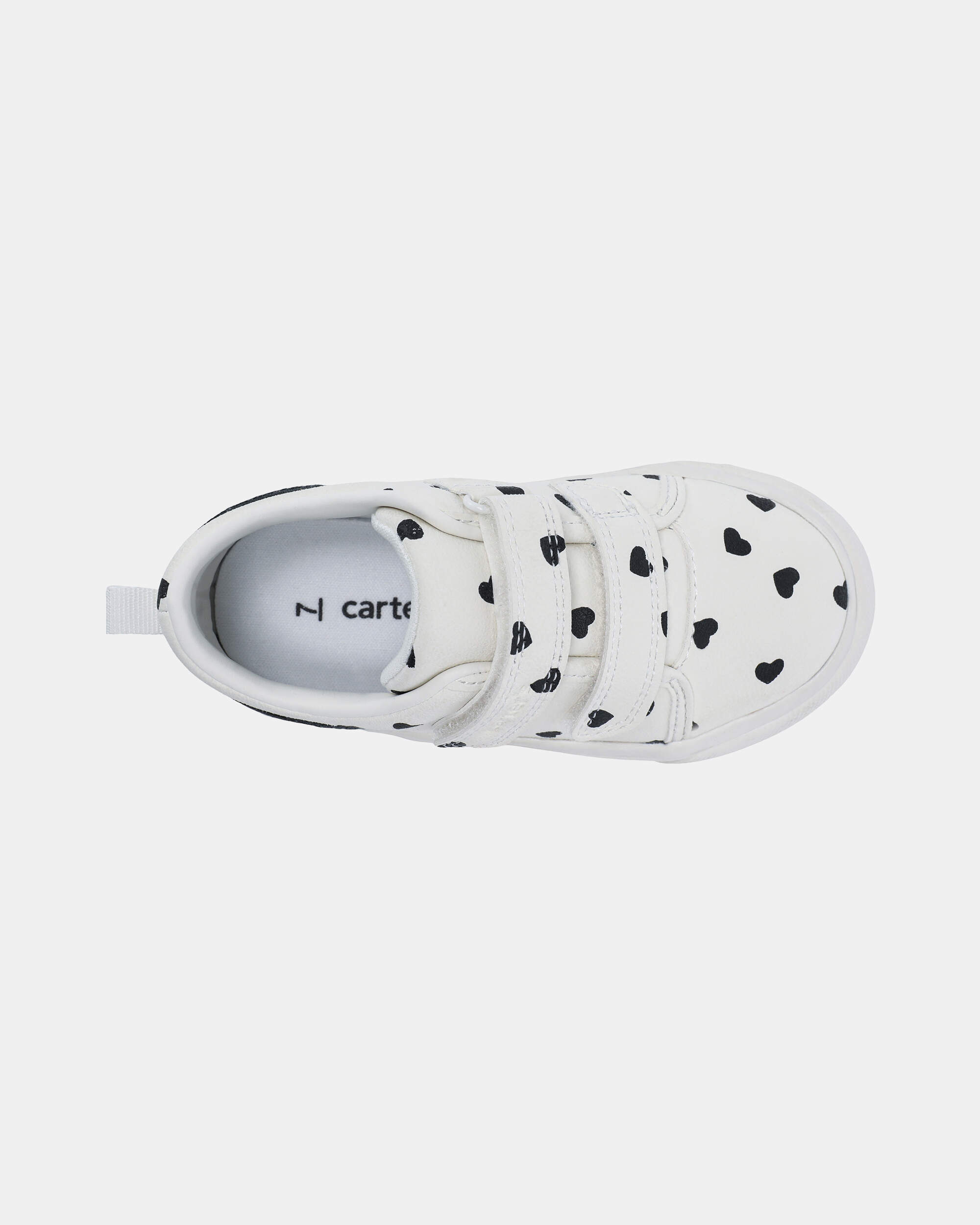 Toddler Girl Heart Print Casual Shoes - White/Black