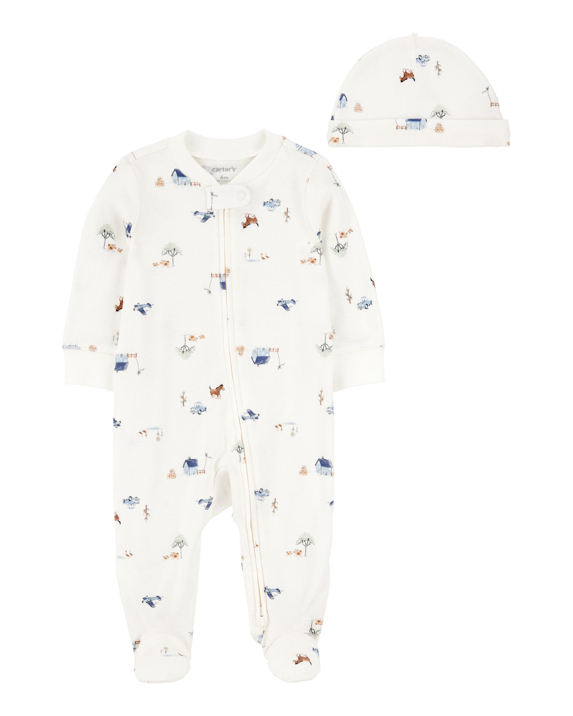 Baby 2-Piece 2-Way Zip Sleeper & Cap Set