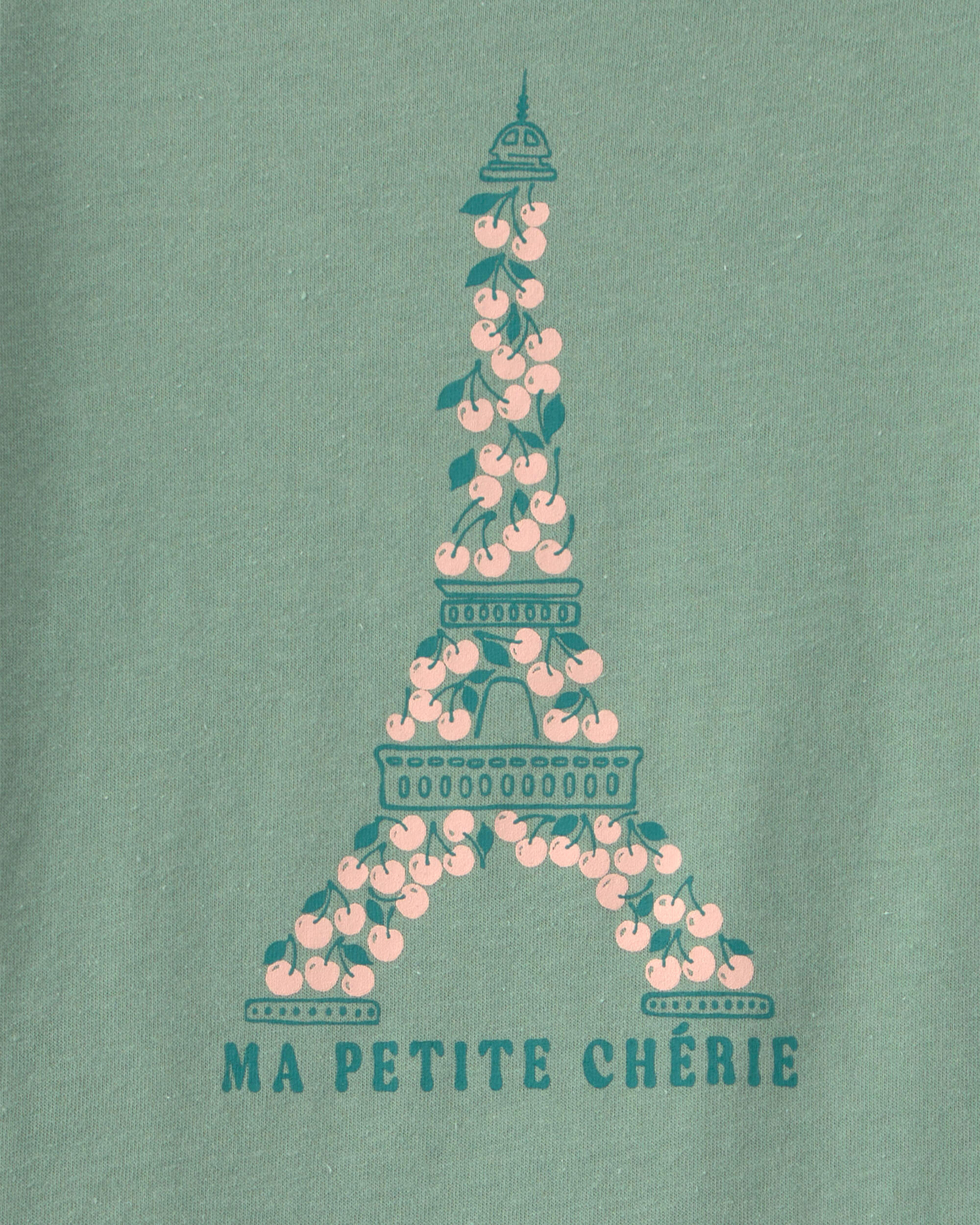 Toddler Girl 'Ma Petite Chérie' Eiffel Tower Long-Sleeve Graphic Tee - Green