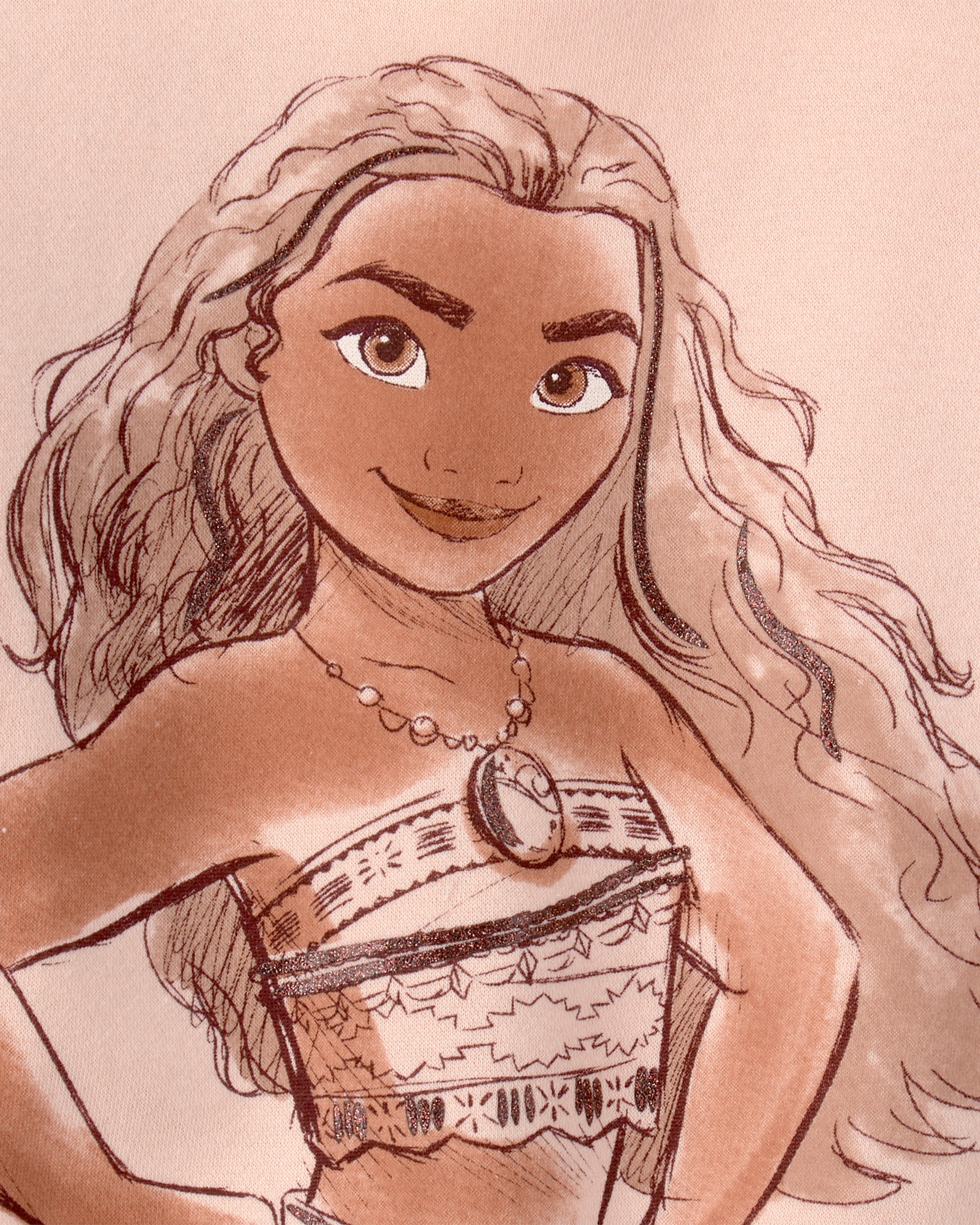 Toddler Girl Disney© Moana Fleece Pullover Sweatshirt - Orange