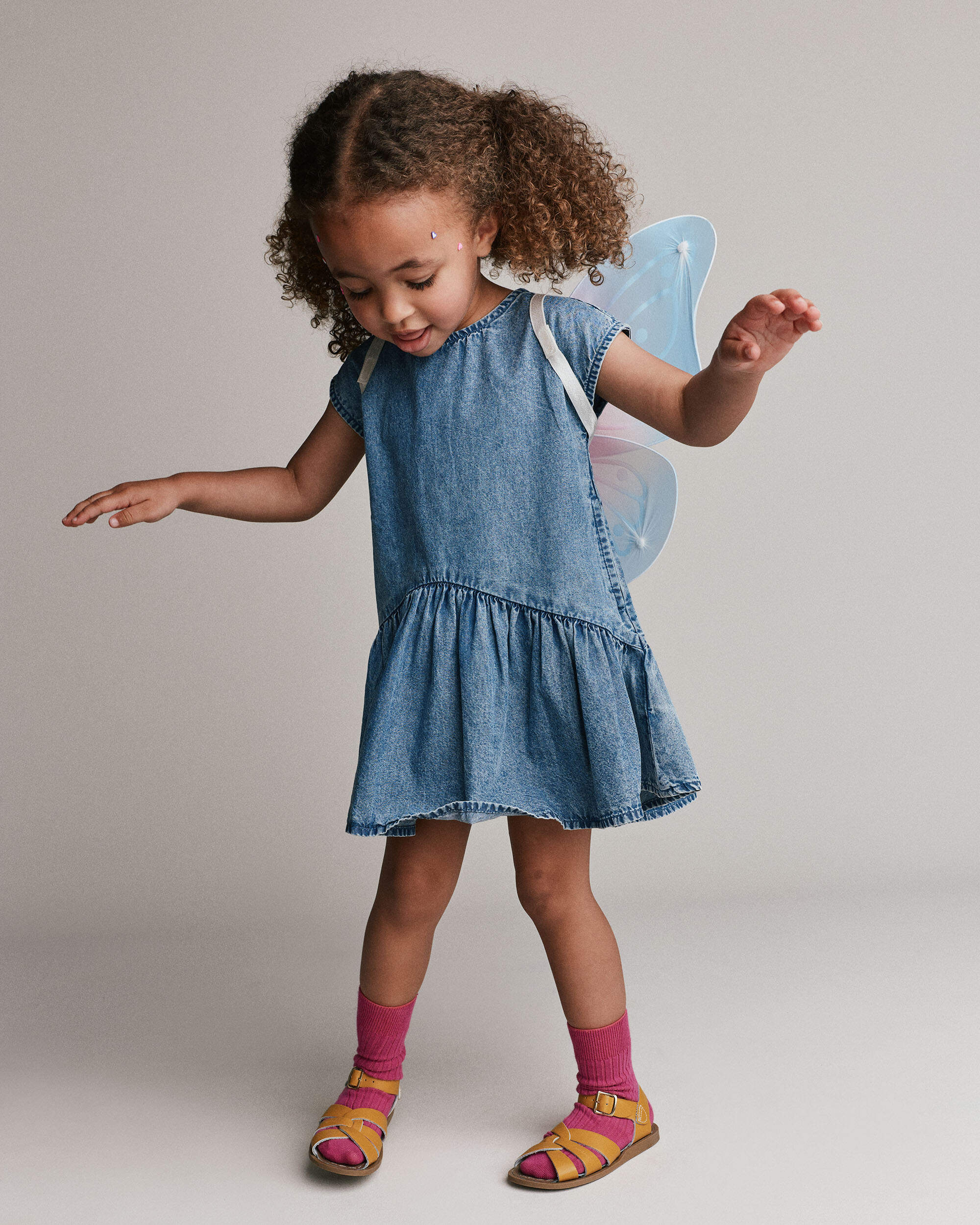 Toddler Girl Asymmetrical Drop-Waist Dress Chambray