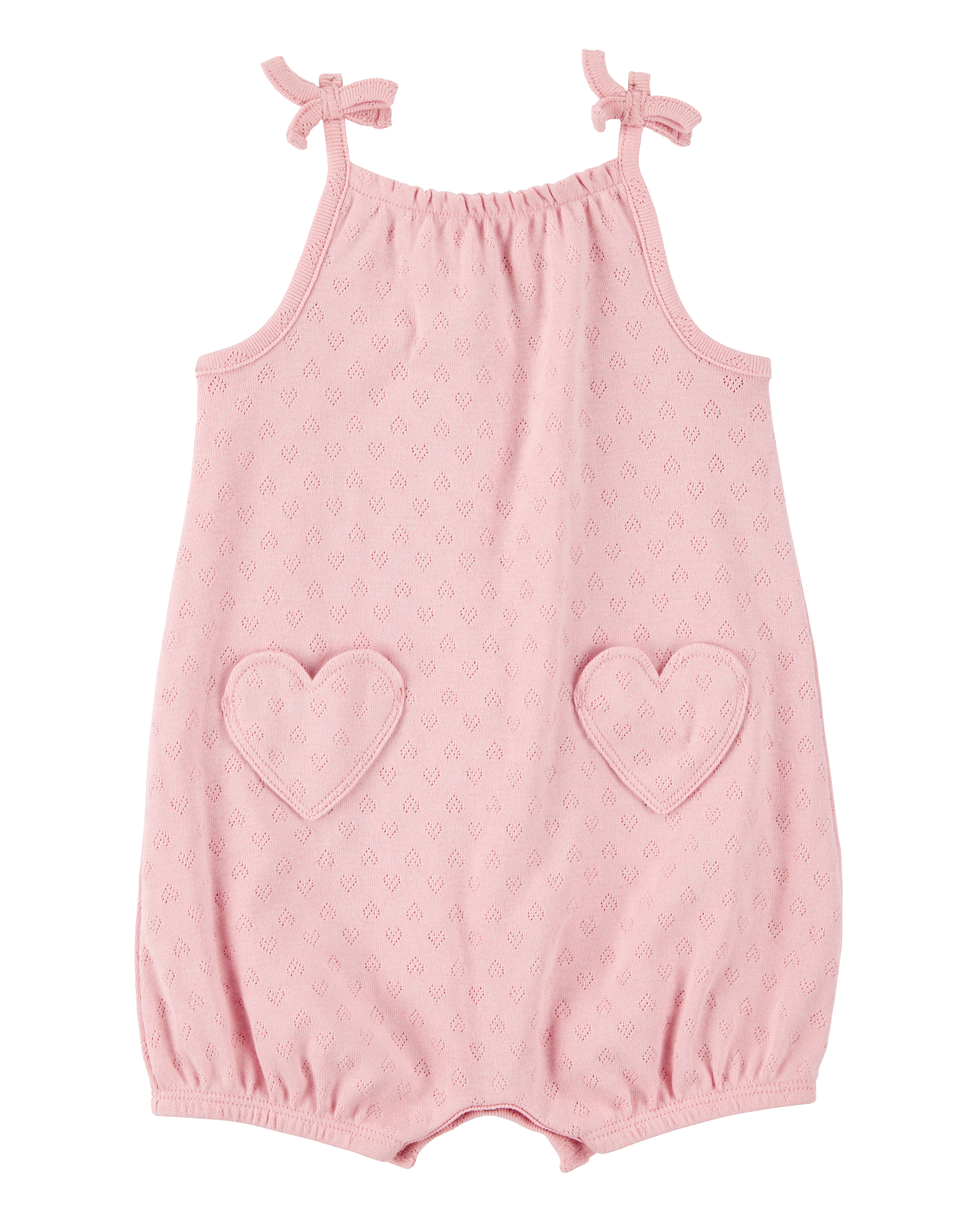 Baby Heart Pockets Cotton Romper