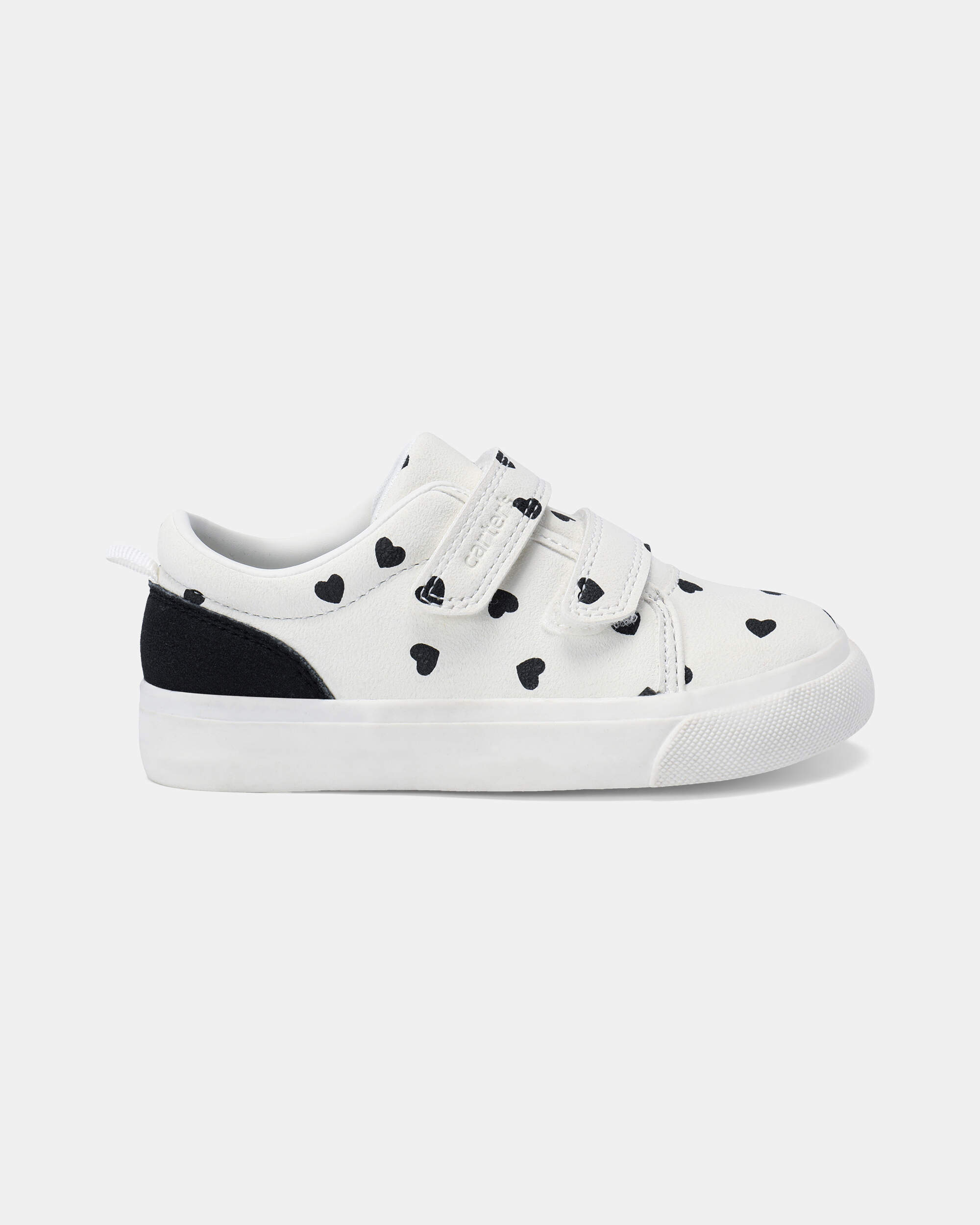Toddler Girl Heart Print Casual Shoes - White/Black