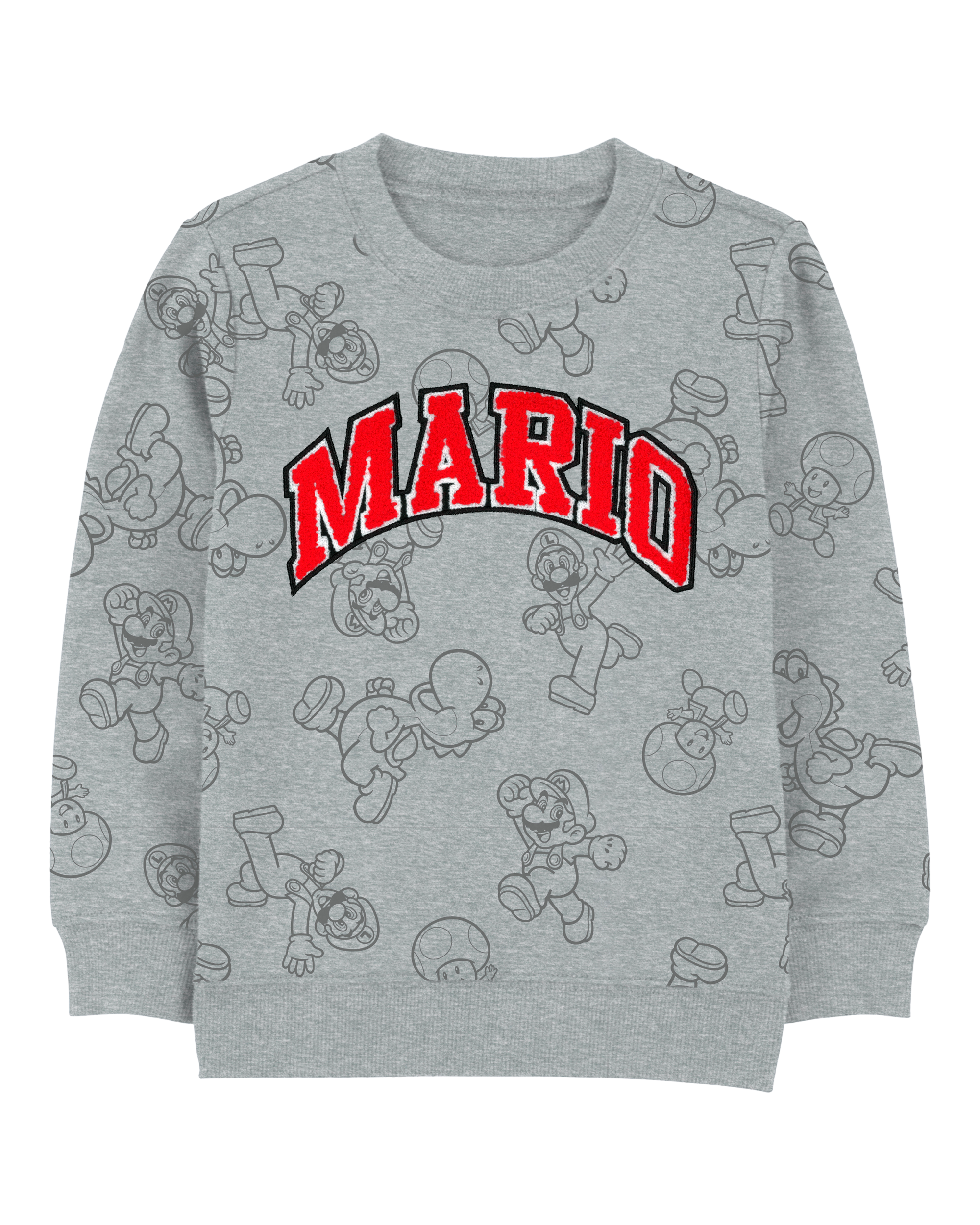 Kid Super Mario Bros Pullover - Grey