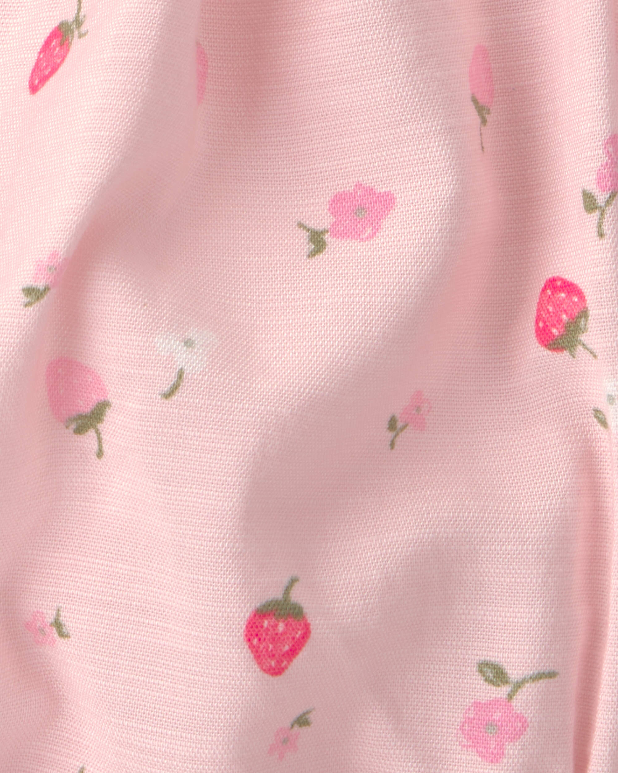 Baby Girl Strawberry Bubble Sleeveless Romper - Pink