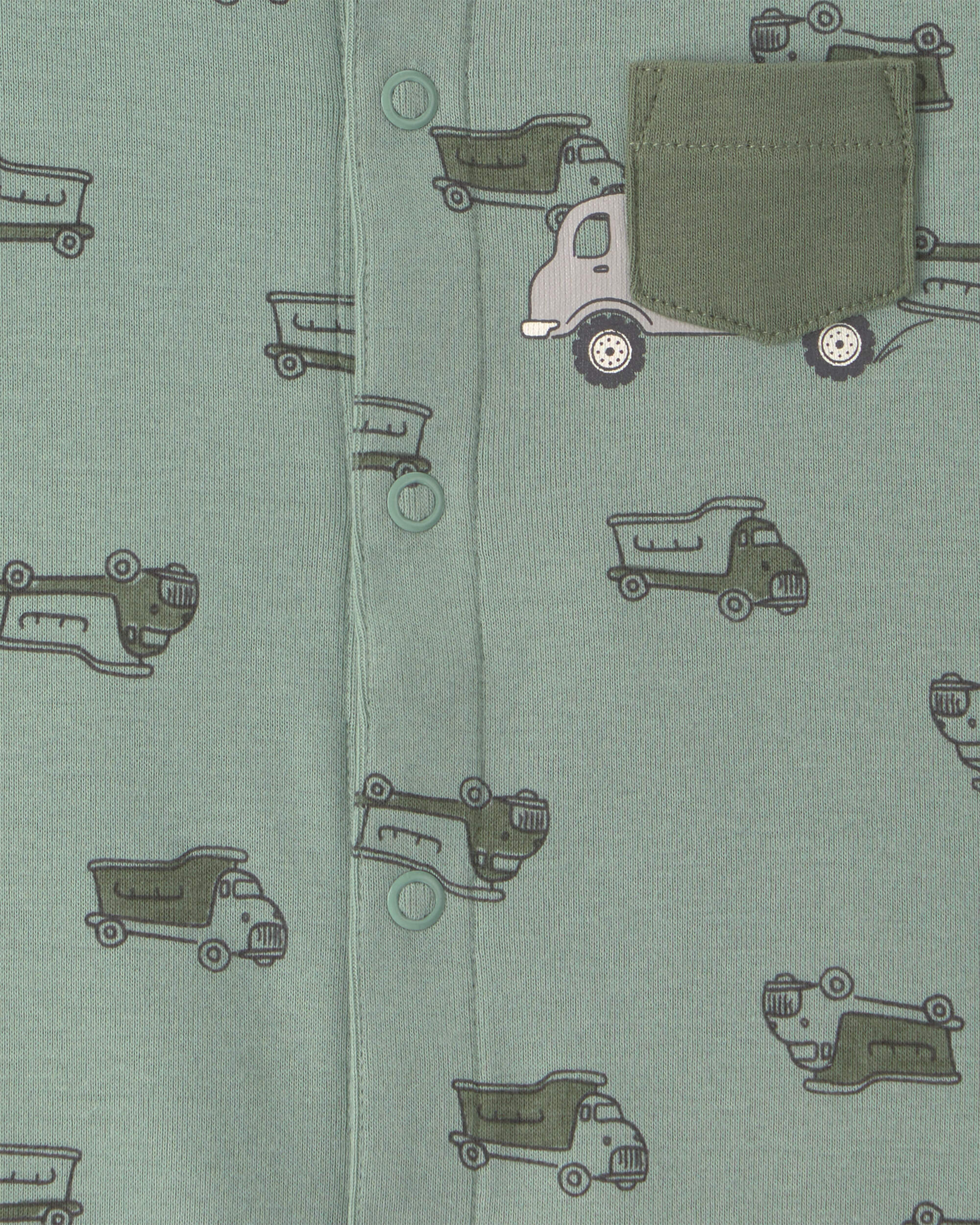 Baby Boy Dumptruck Romper - Green