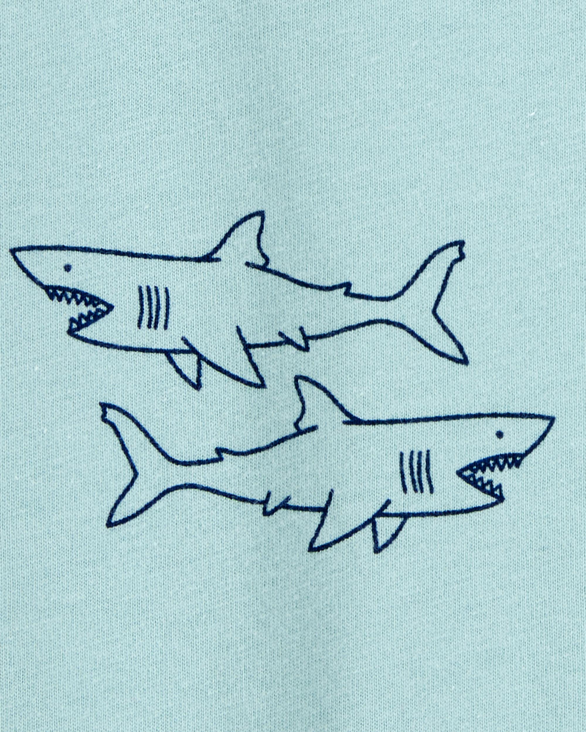 Baby Boy Shark Print Cotton Romper