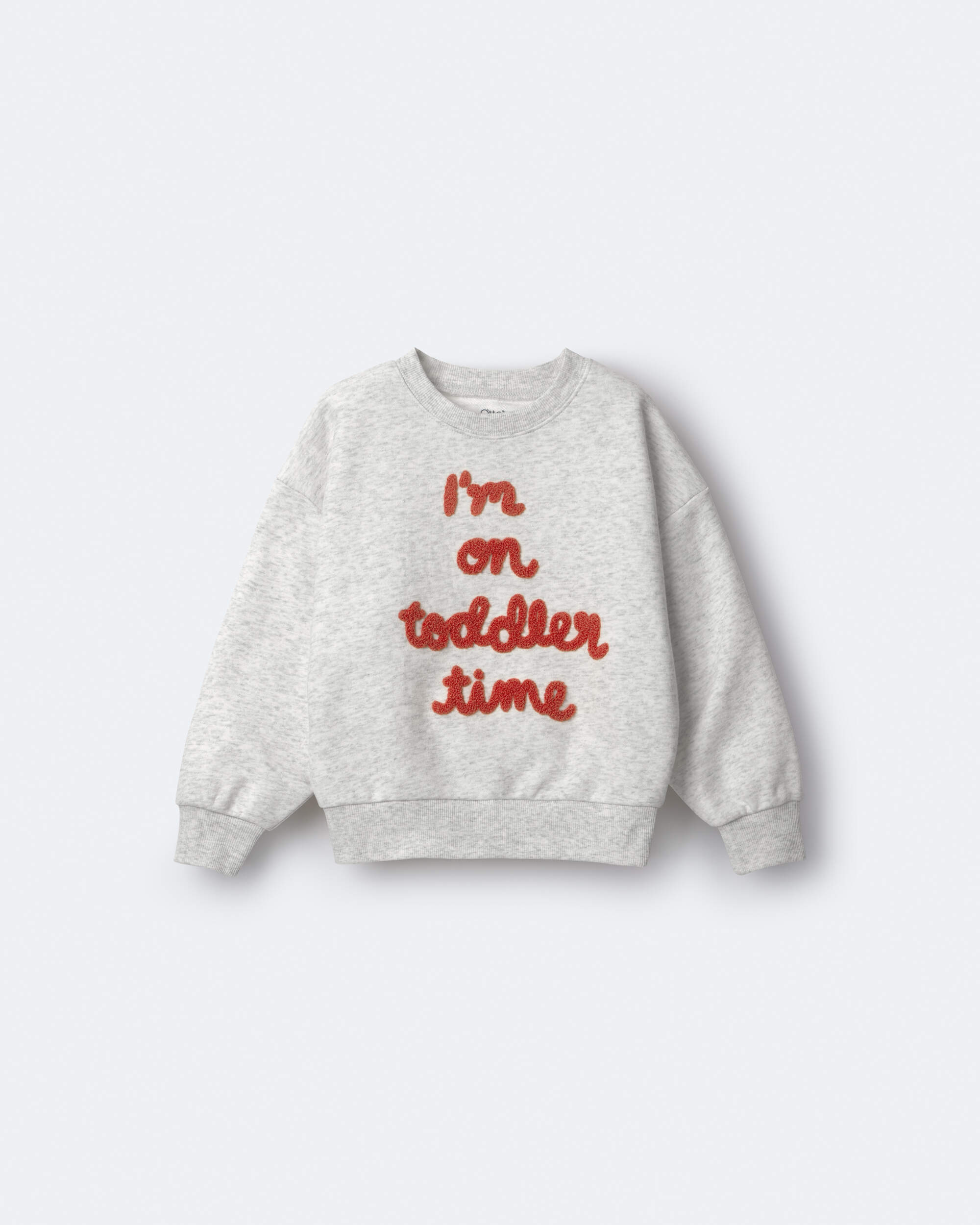 Toddler 'I'm On Time' Dolman-Sleeve Sweatshirt - Heather Grey