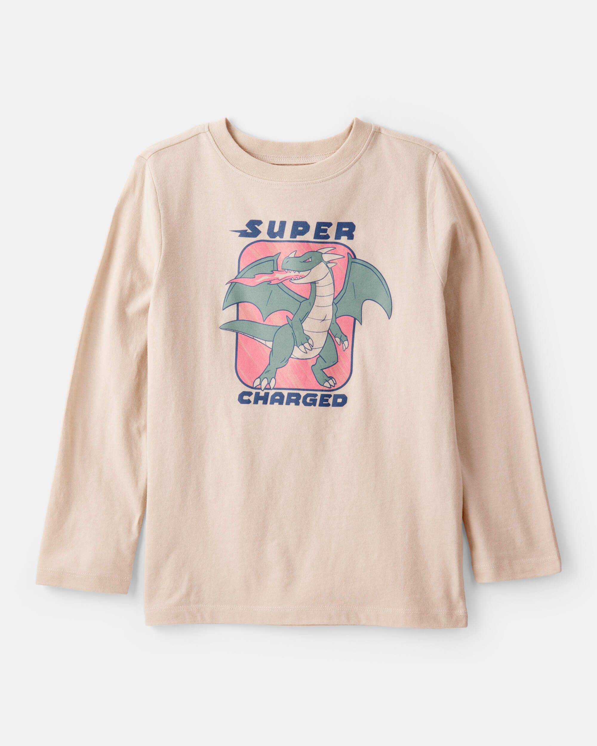 Boys Super Charged Long-Sleeve Graphic Tee - Tan