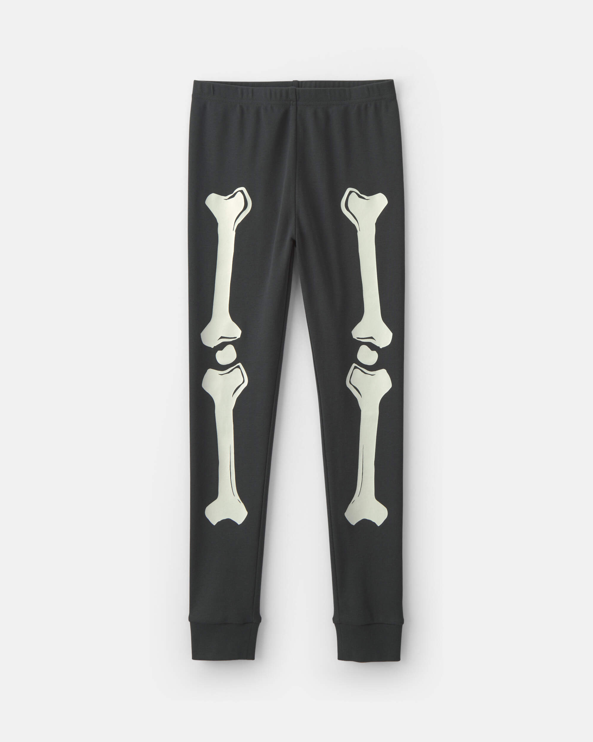 Kids 2-Piece Halloween Skeleton 100% Cotton Snug Fit Pyjama Set - Black