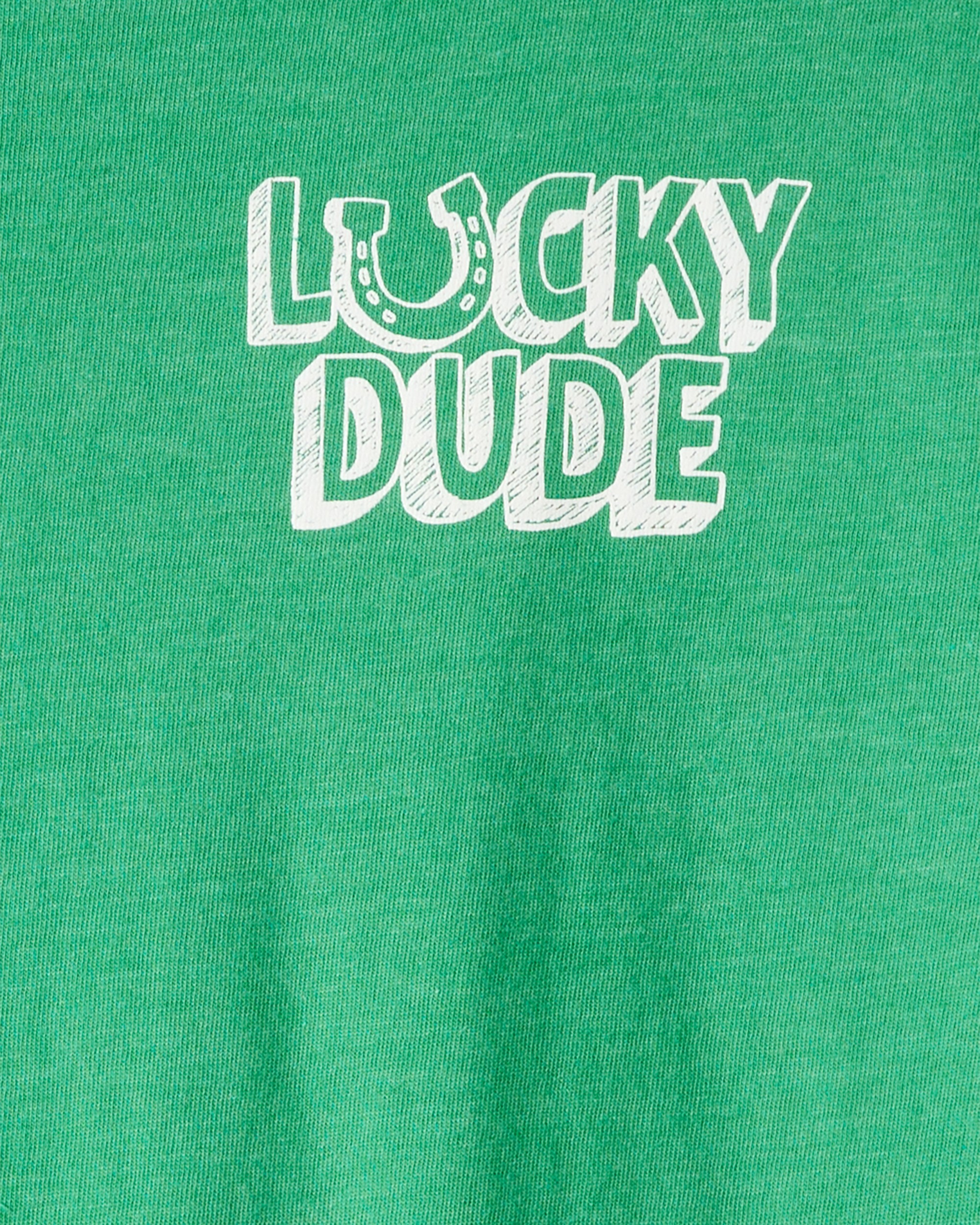 Boys Lucky Dude Long-Sleeve Graphic Tee - Green