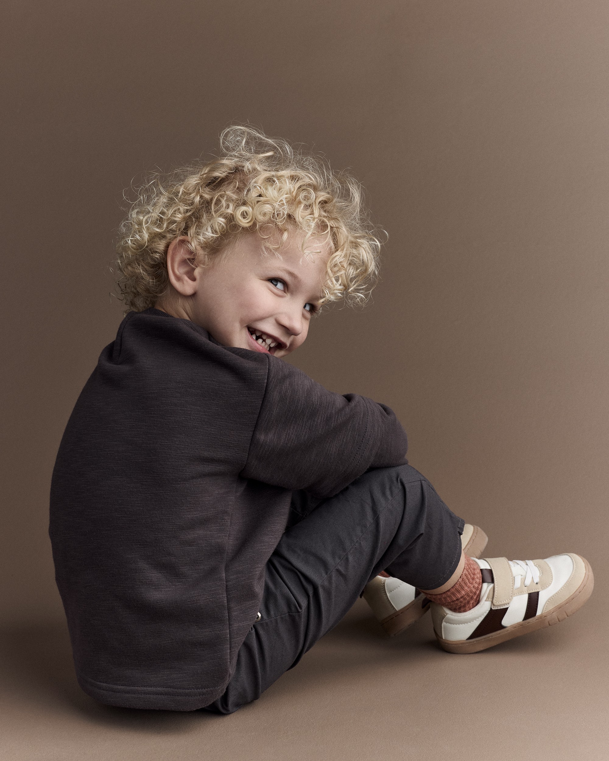 Toddler Boy Long-Sleeve Pocket Tee - Dark Grey