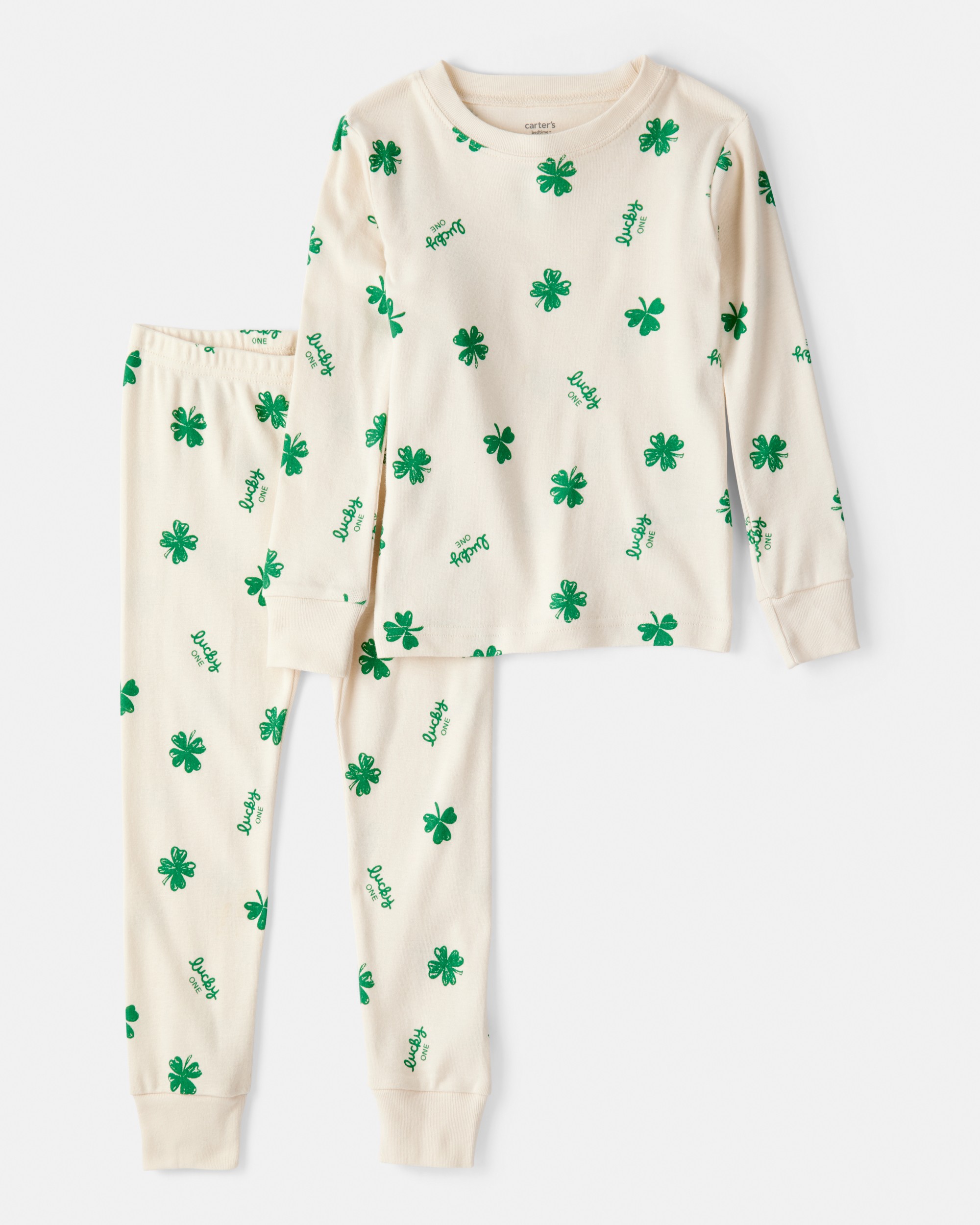 Toddler St. Patrick's Day 100% Cotton Snug Fit 2-Piece Pyjamas - Ivory