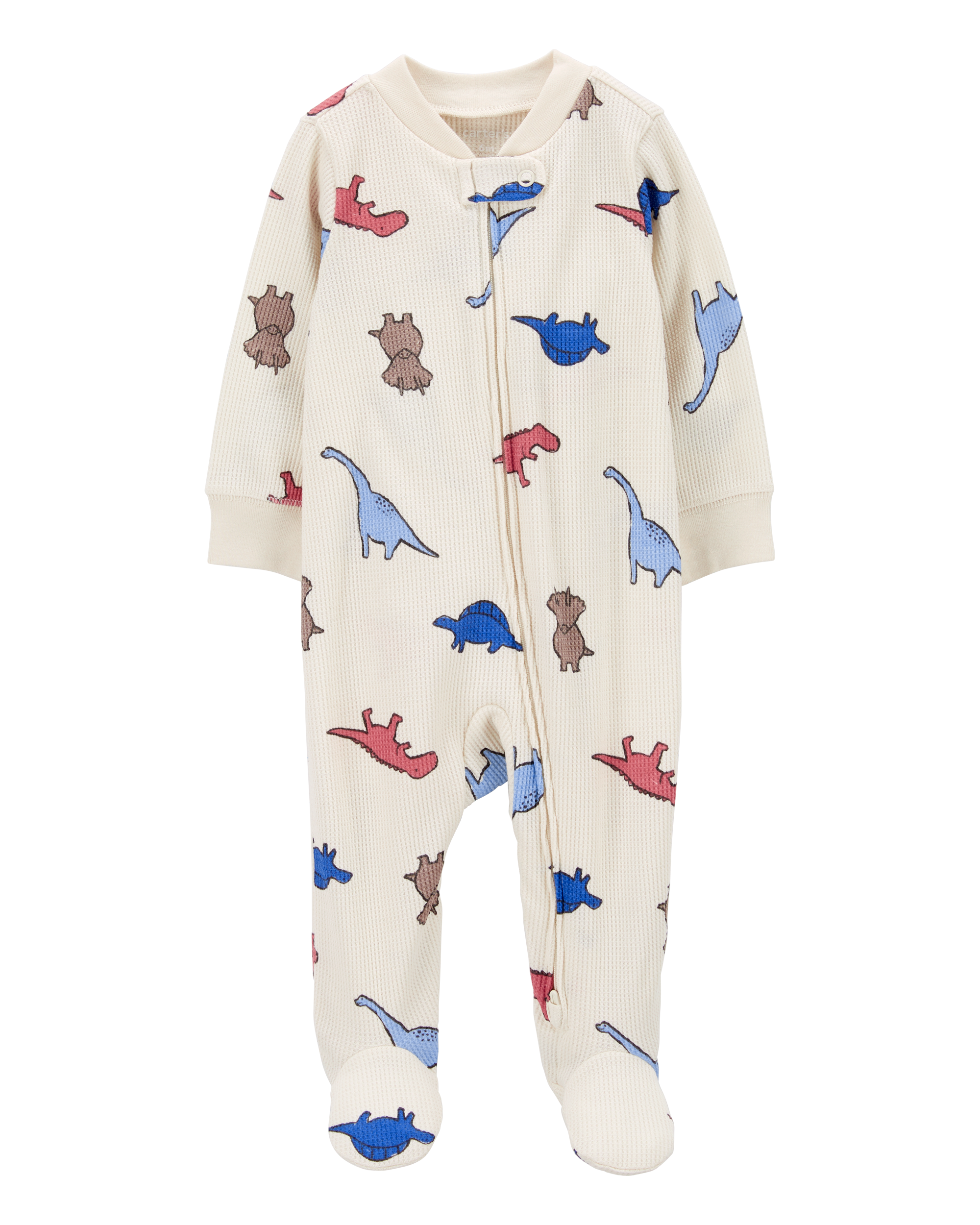 Baby Dinosaur 2-Way Zip Thermal Sleeper Pyjamas