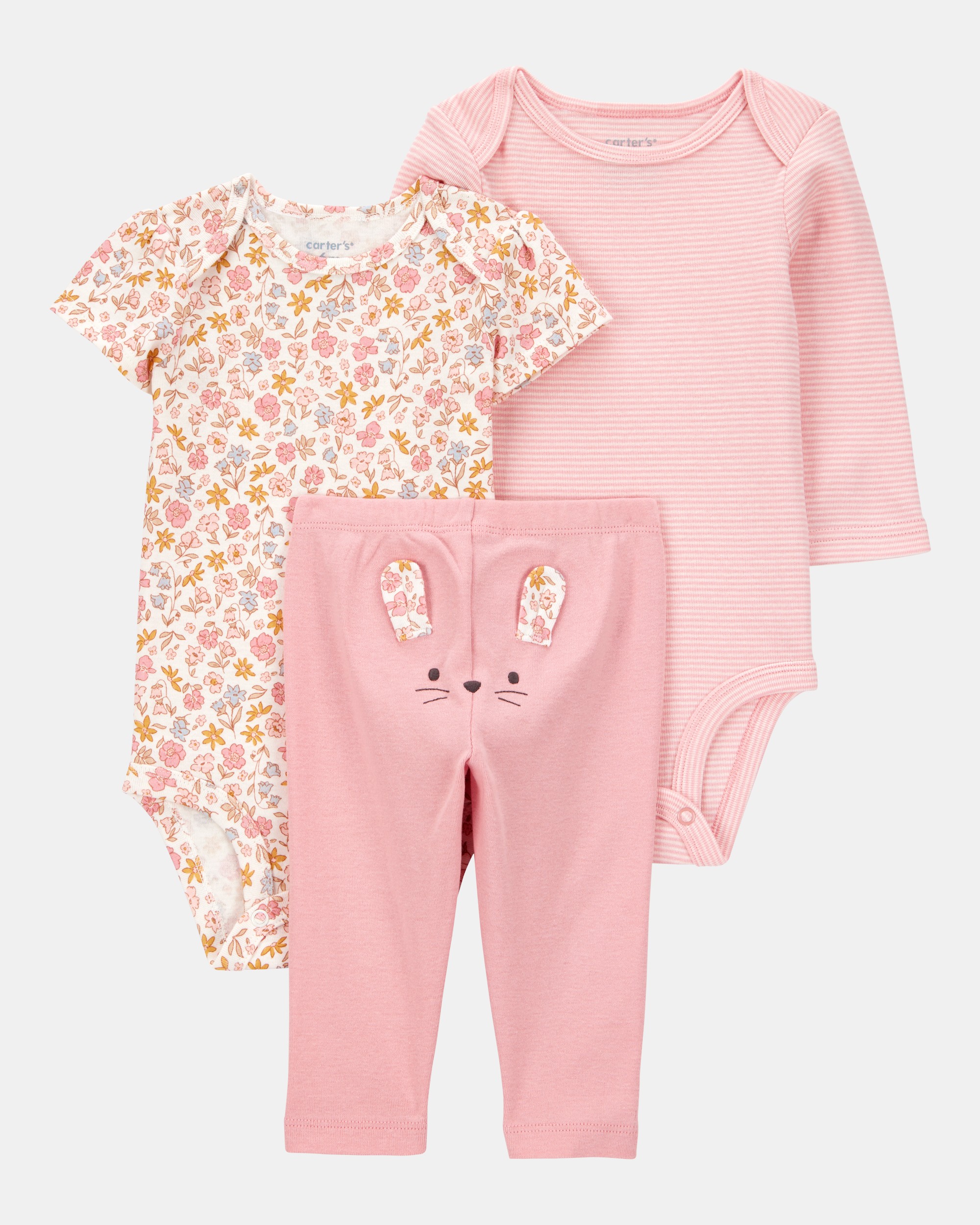 Baby Girl 3-Piece Floral Mouse Little Character Set