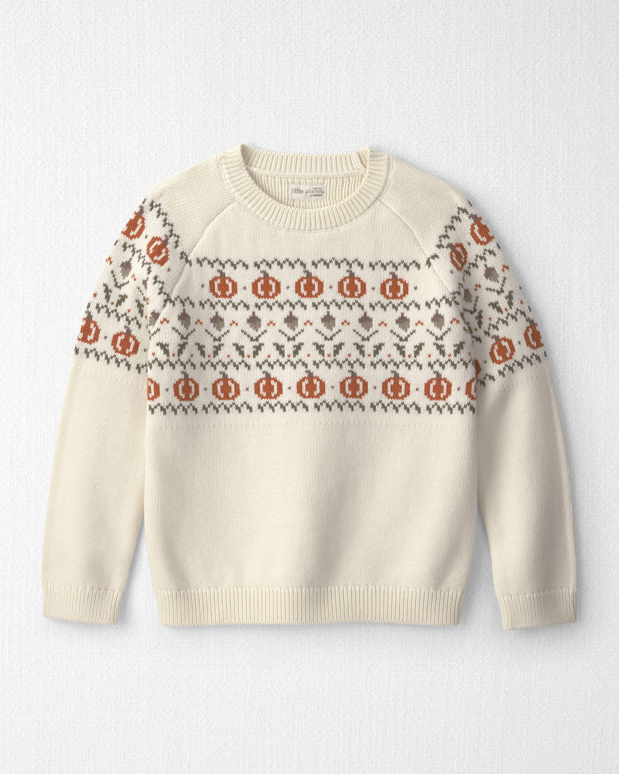 Kids Organic Cotton Fair Isle Sweater Knit Pullover