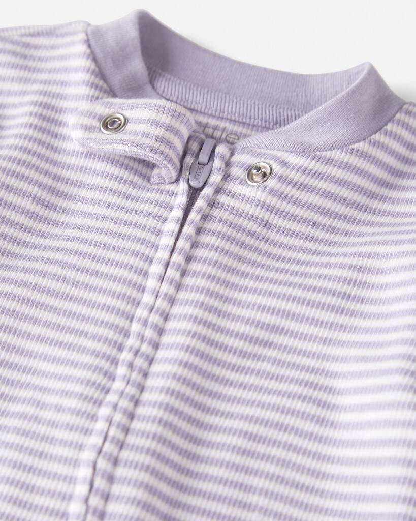Baby Girl Organic Cotton Striped Sleeper Pyjamas