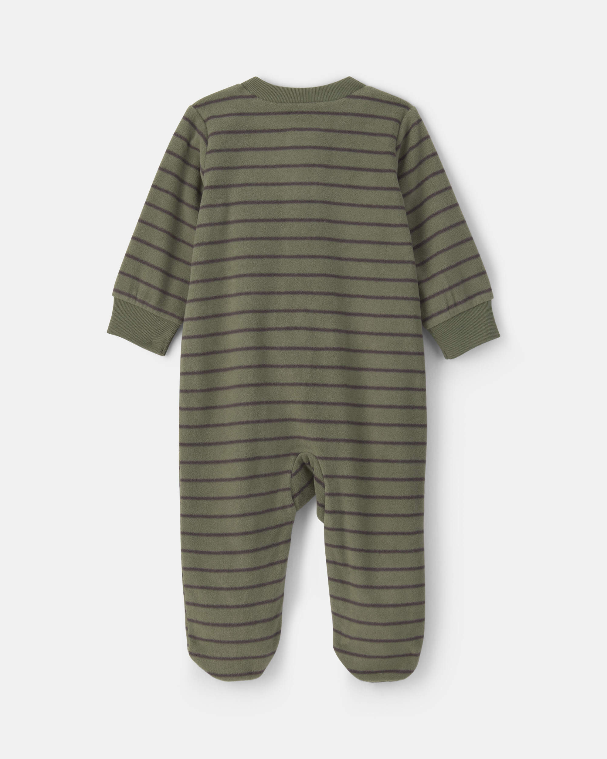 Baby Boy Tiger Striped Fleece 2-Way Zip Sleeper - Green