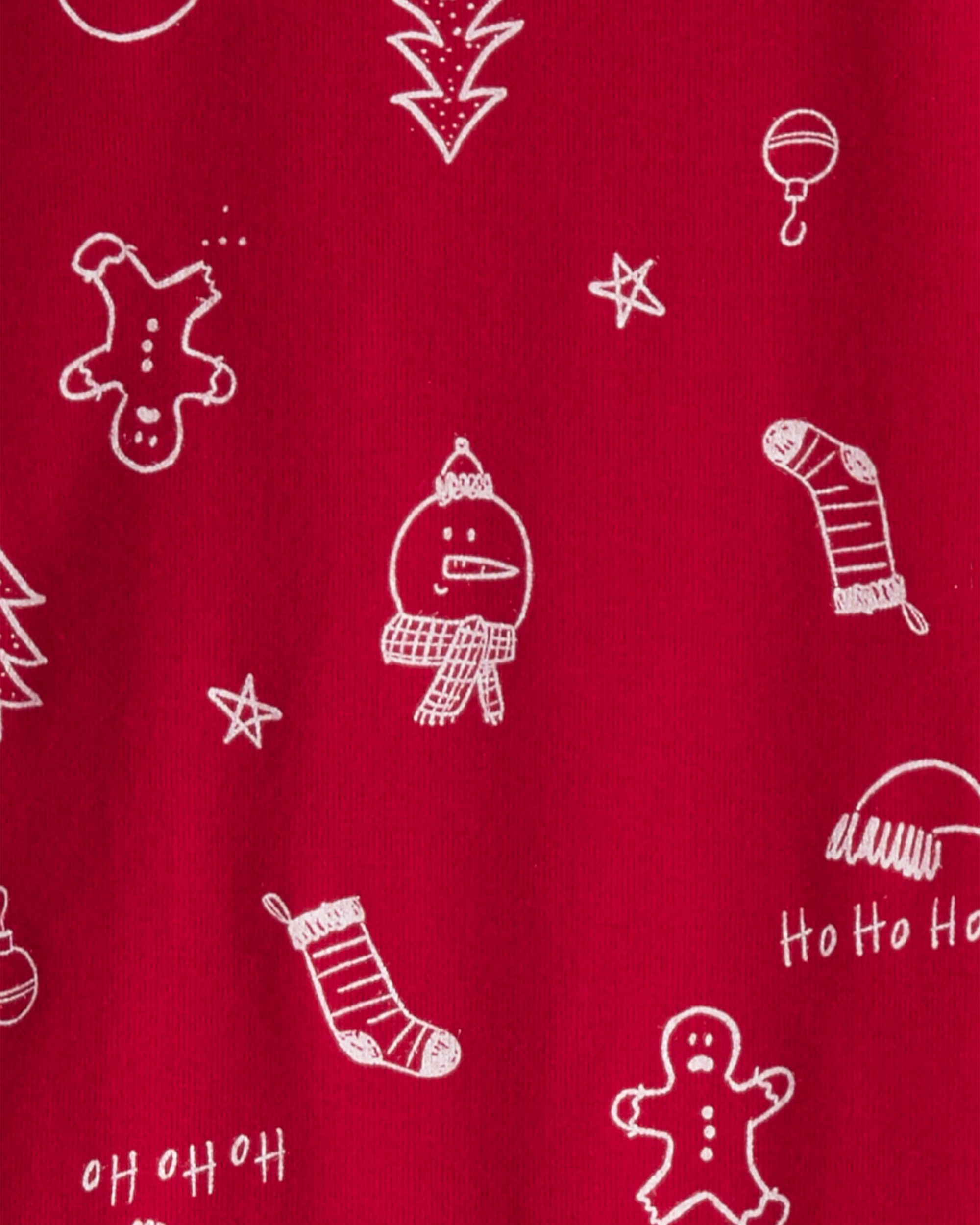 Kid Christmas 100% Cotton Snug Fit 2-Piece Pyjamas - Red