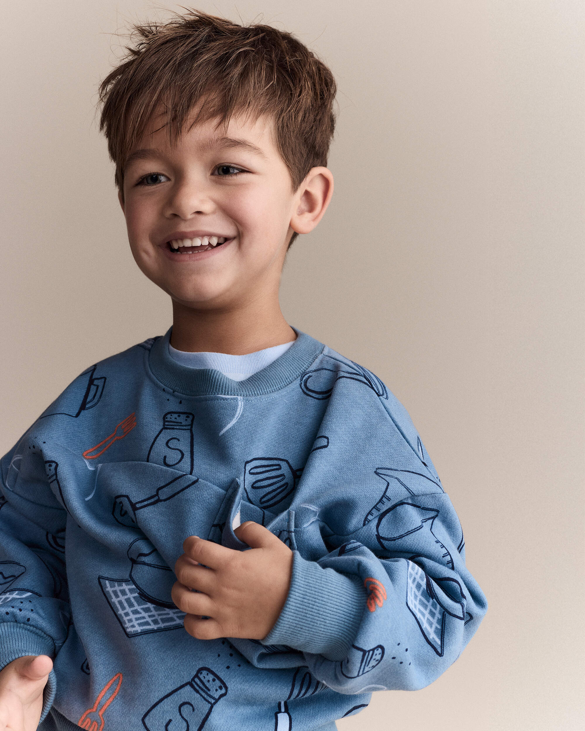 Toddler Baking Wide-Arm Pocket Sweatshirt - Teal