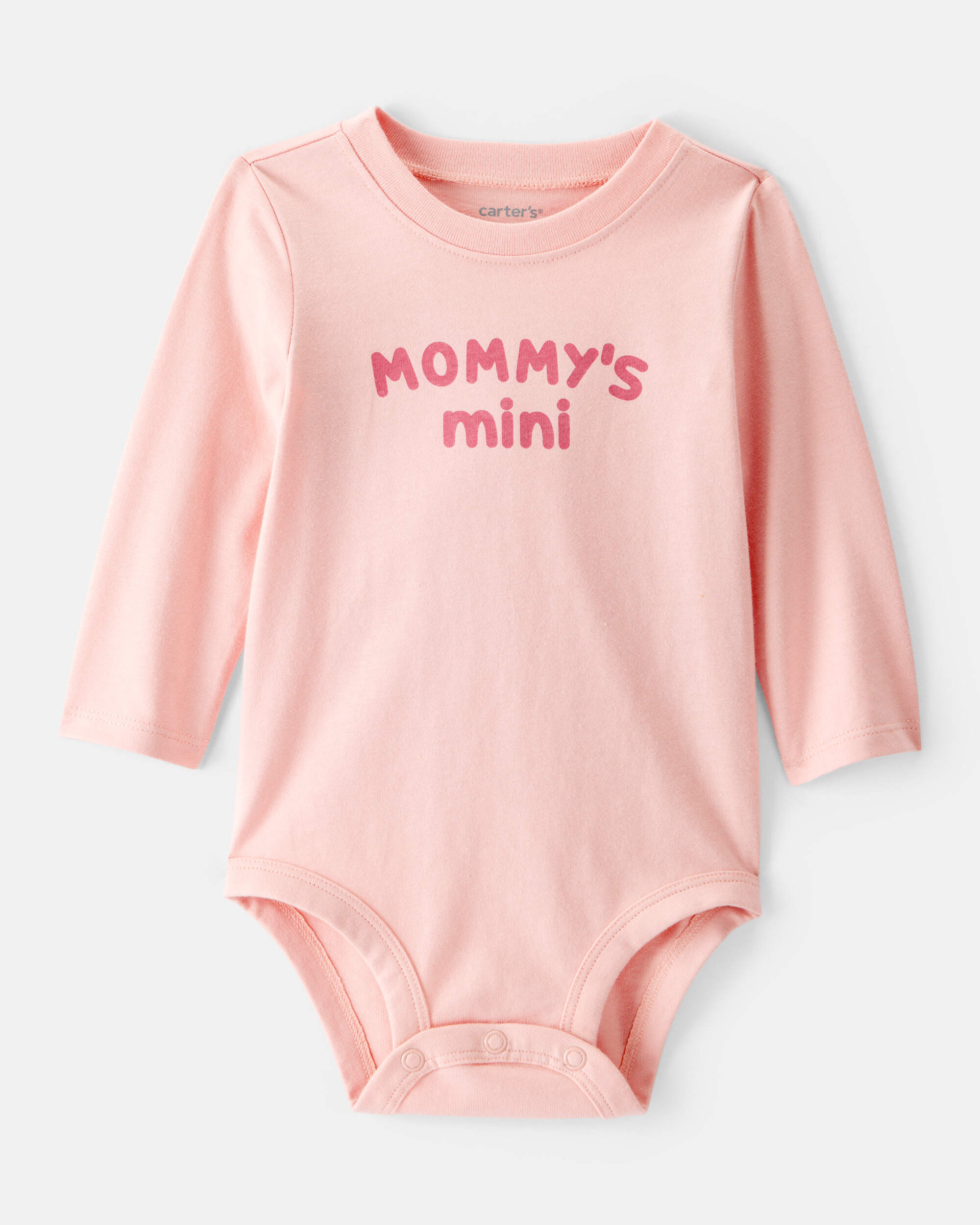 Baby Girl Cotton Long-Sleeve Graphic Bodysuit - Pink
