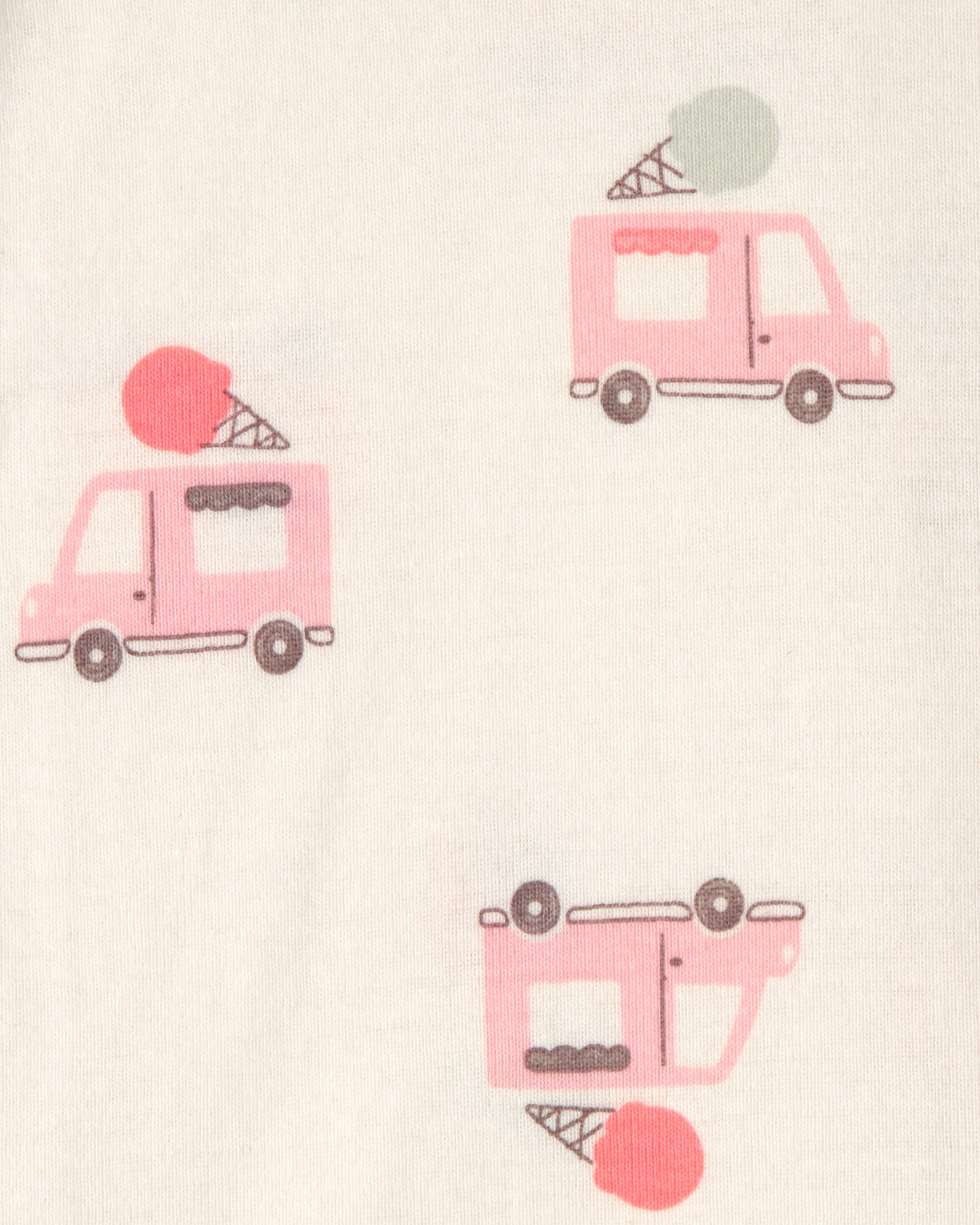 Baby Girl 2-Pack Ice Cream Truck 100% Cotton Snug Fit 1-Piece pyjama - Pink/Ivory