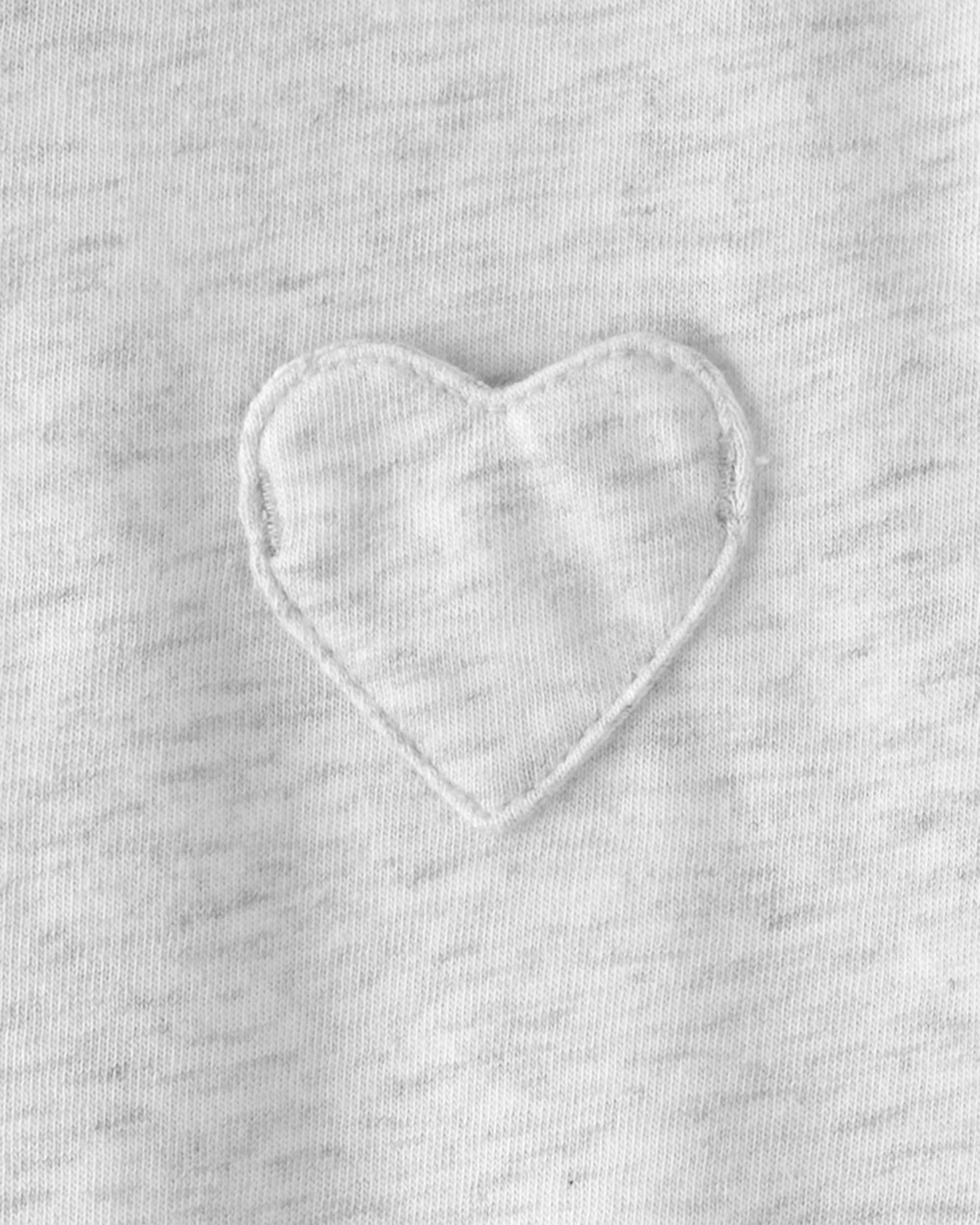 Baby Girl Heart Pocket Top - Grey