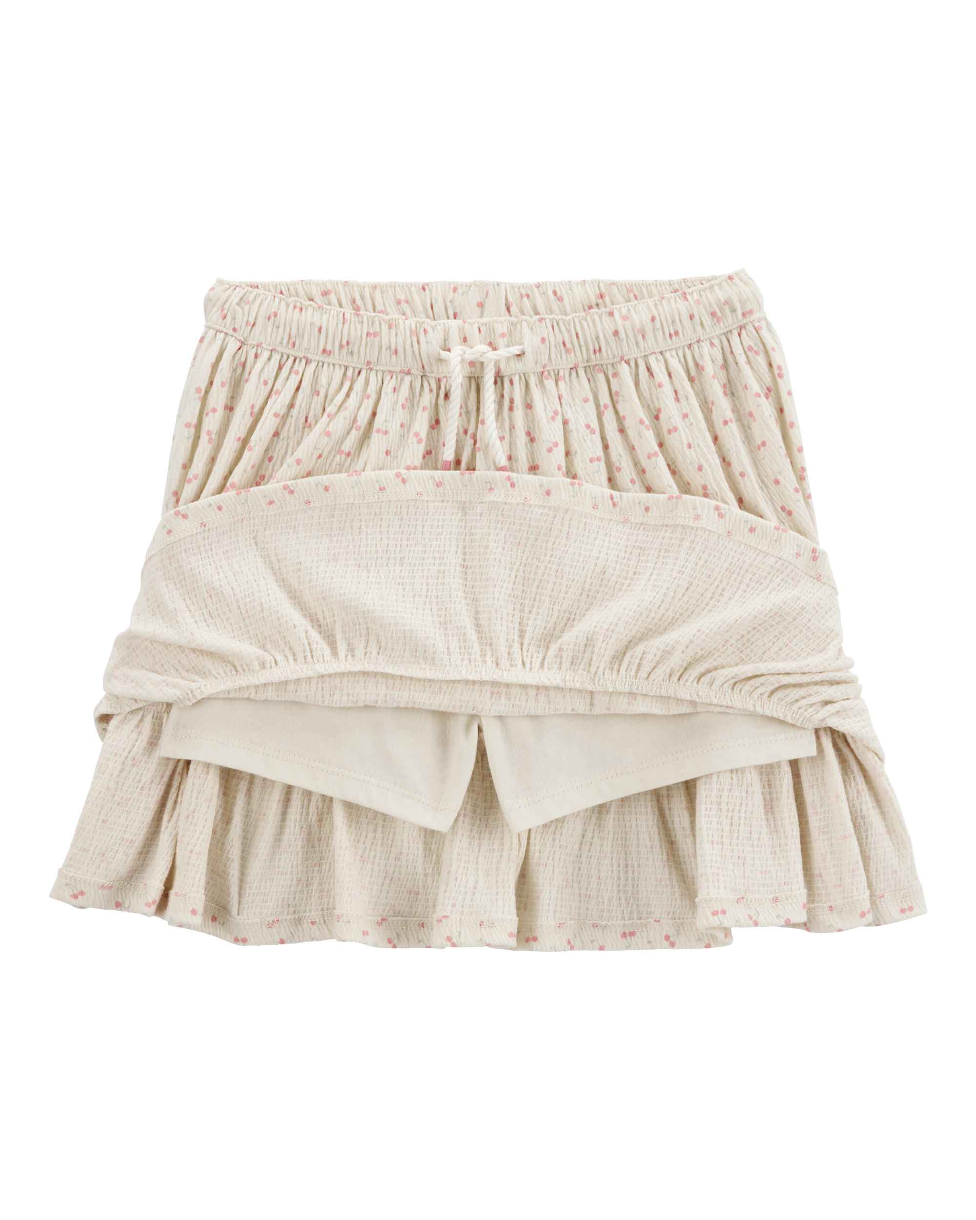 Kid Cherry Print Skort - Ivory
