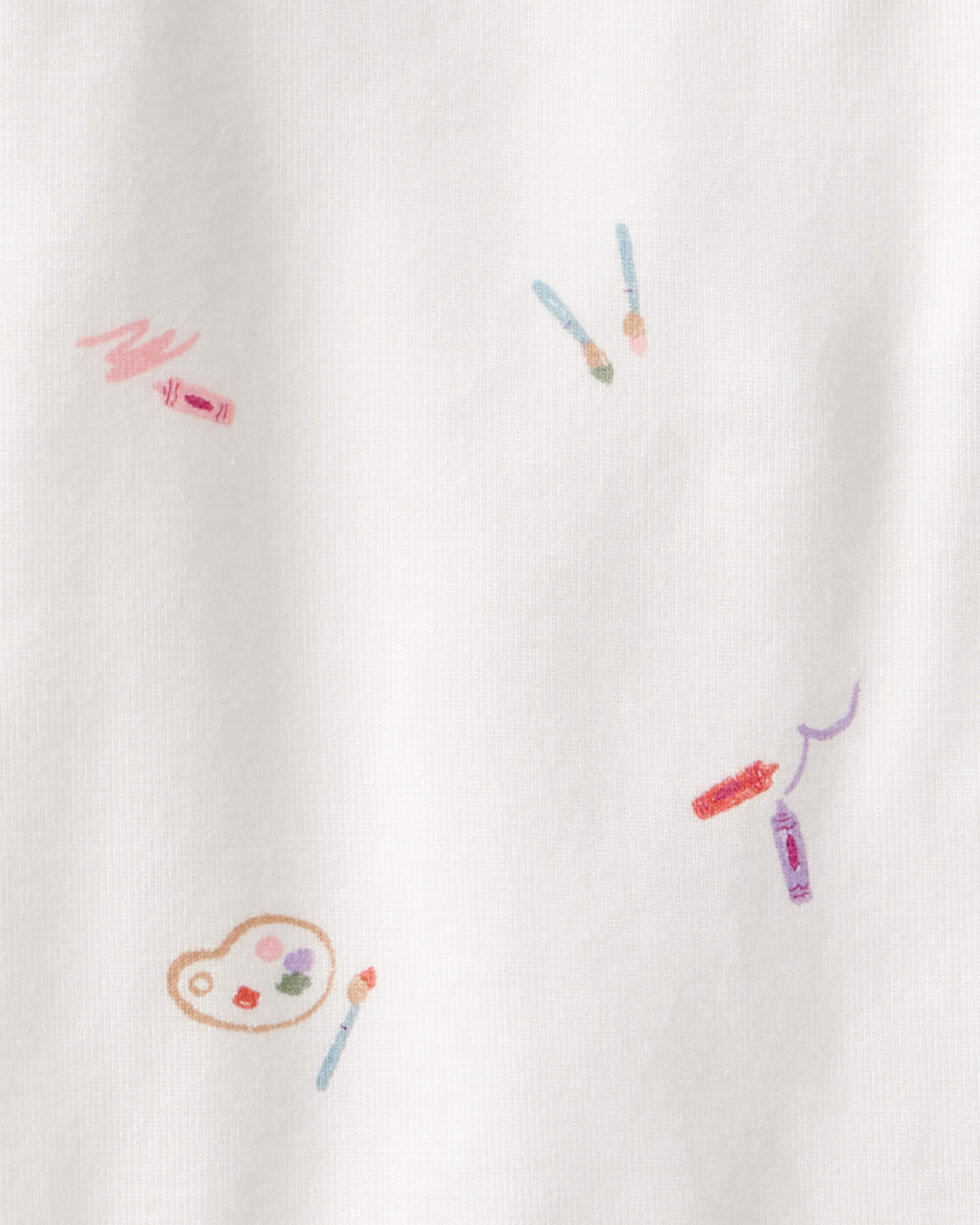 Baby Girl Art Print PurelySoft Sleeper- White