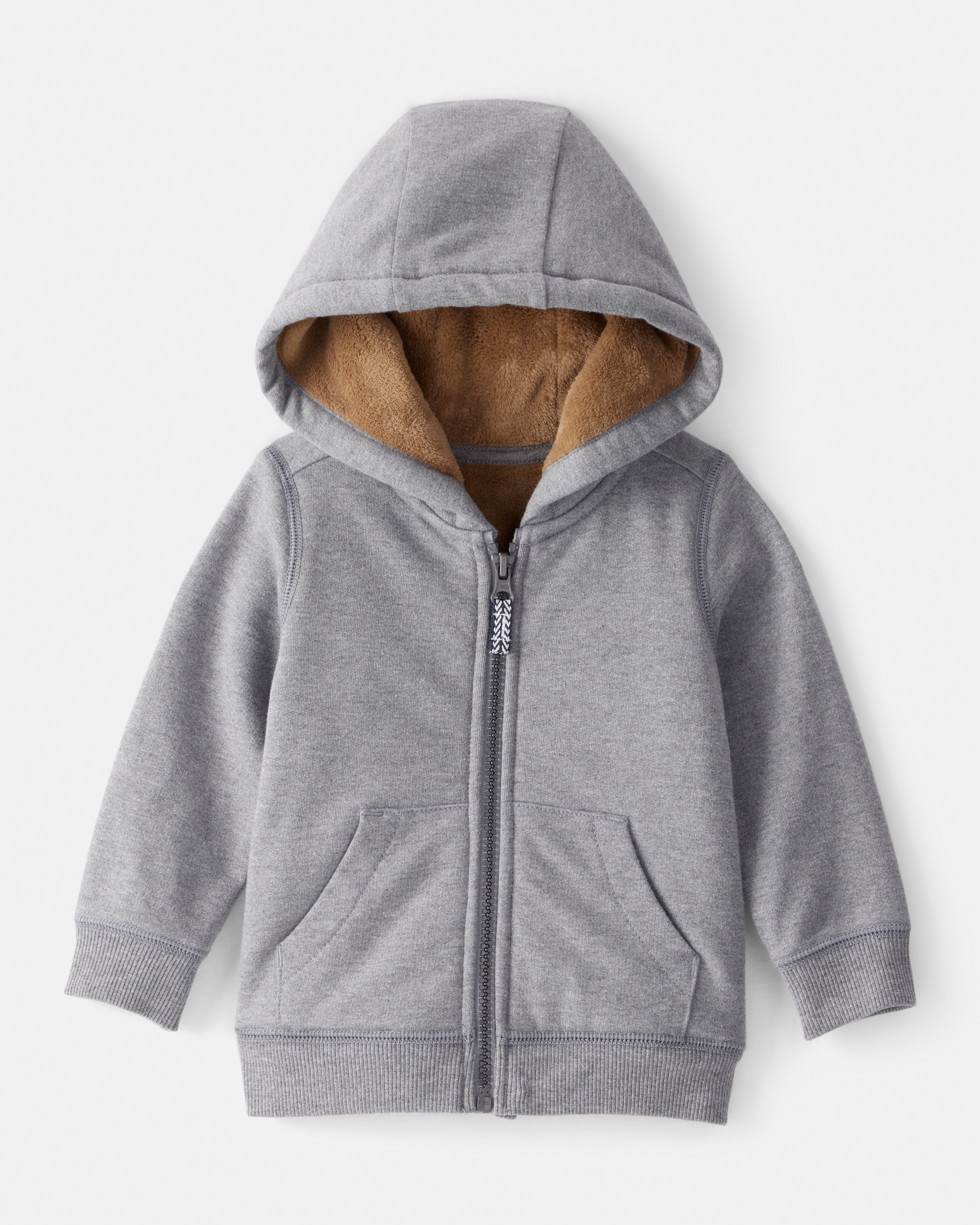 Baby Boy Long-Sleeve Hooded Zip-Up Jacket - Grey