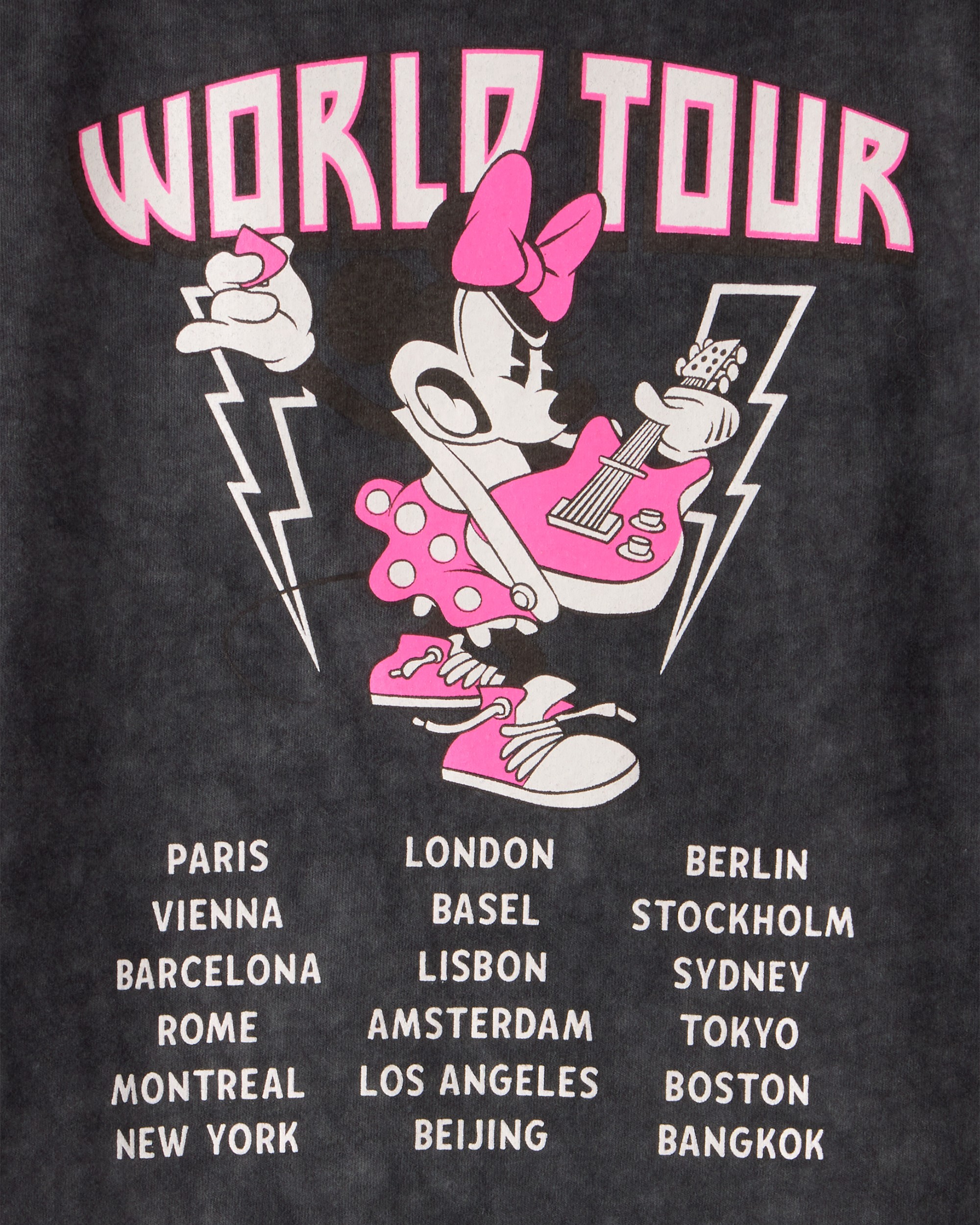 Girls Disney© Minnie Mouse Music Short-Sleeve Graphic Tee - Black/Pink