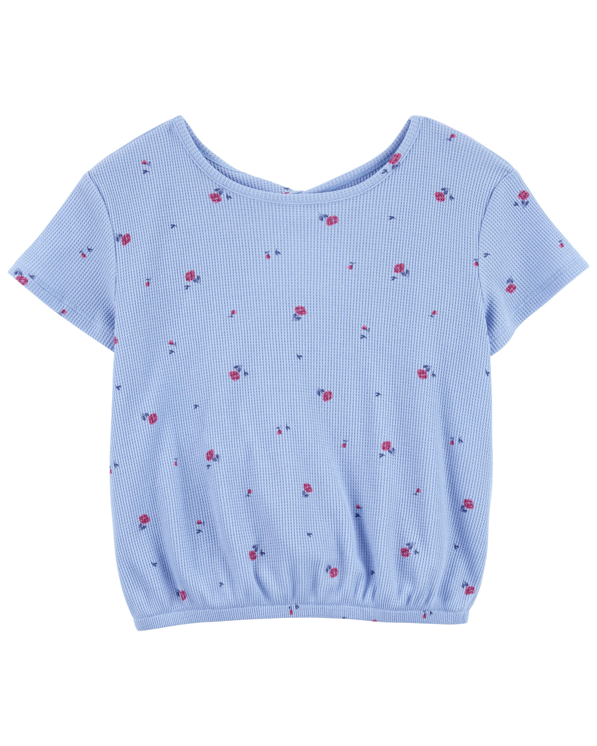 Kid Floral Print Twist Back Top