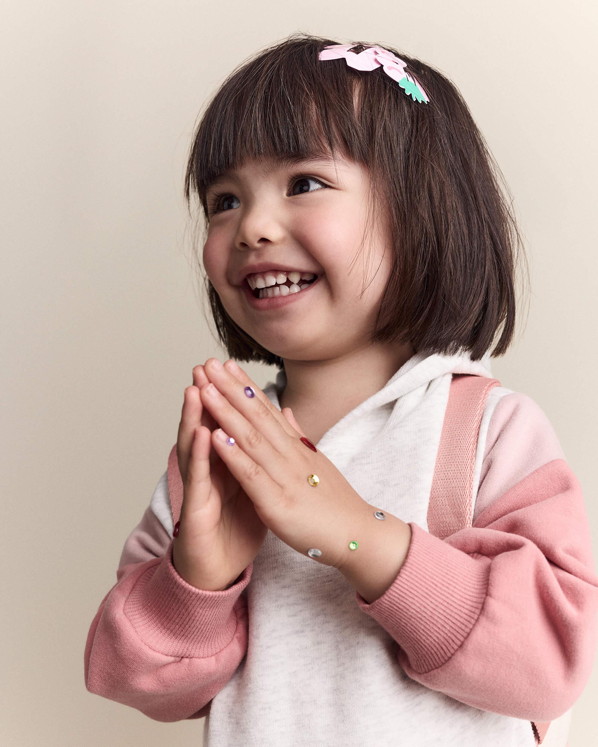 Toddler Girl Colourblock Long-Sleeve Hooded Sweatshirt Dress - Light Heather Grey