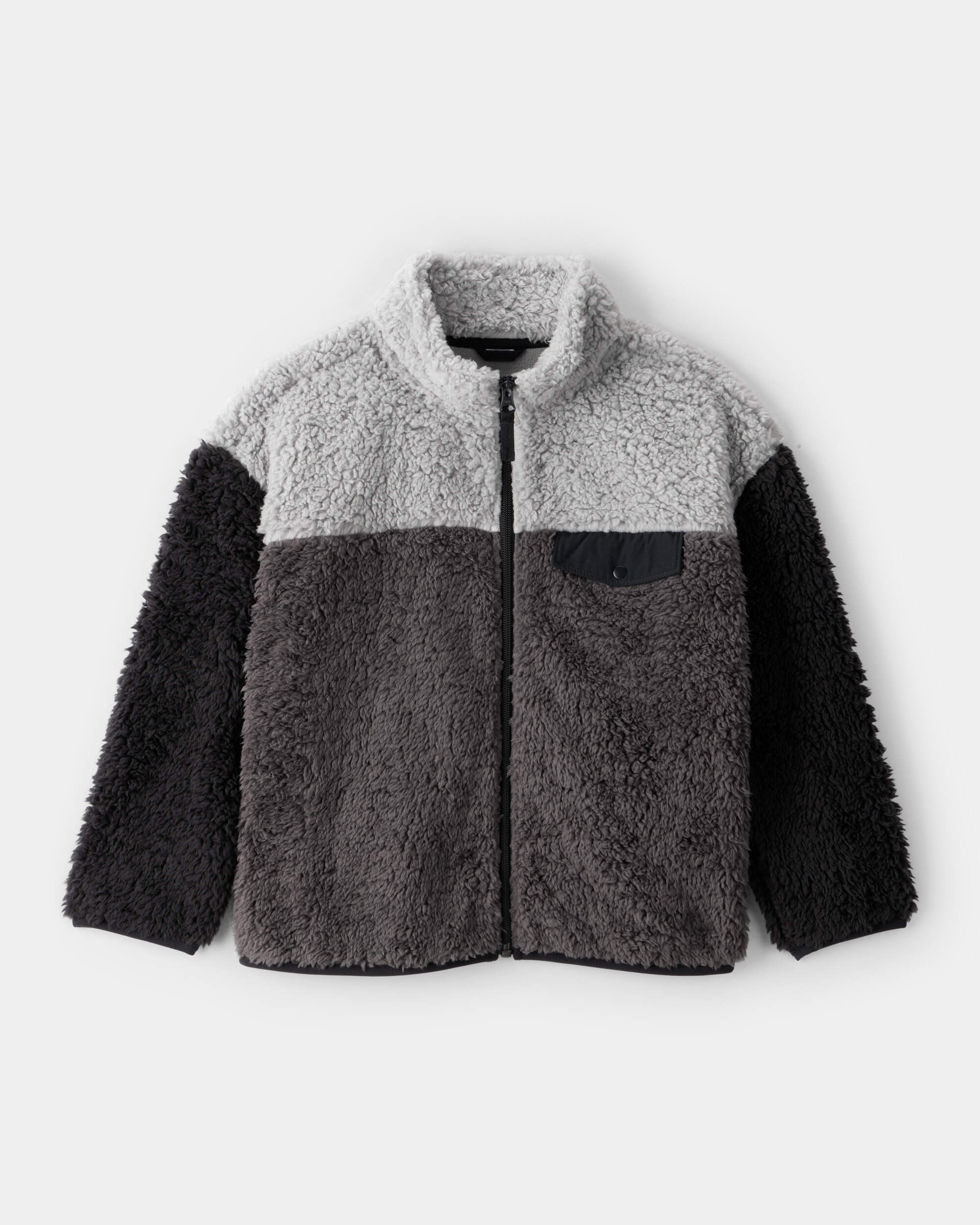 Boys Long-Sleeve Zip-Up Jacket - Grey/Black