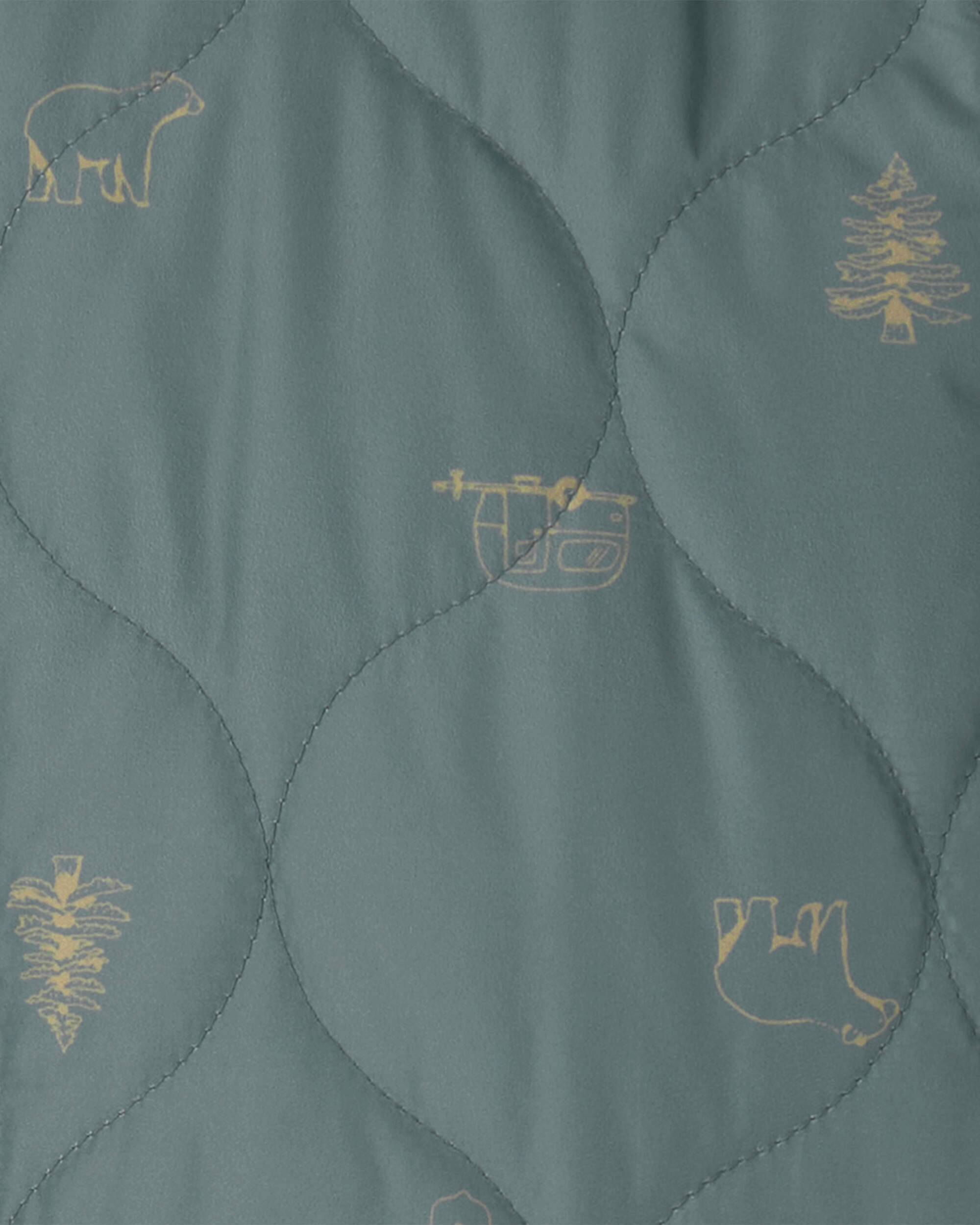 Toddler Boy Quilted Bomber Jacket - Green