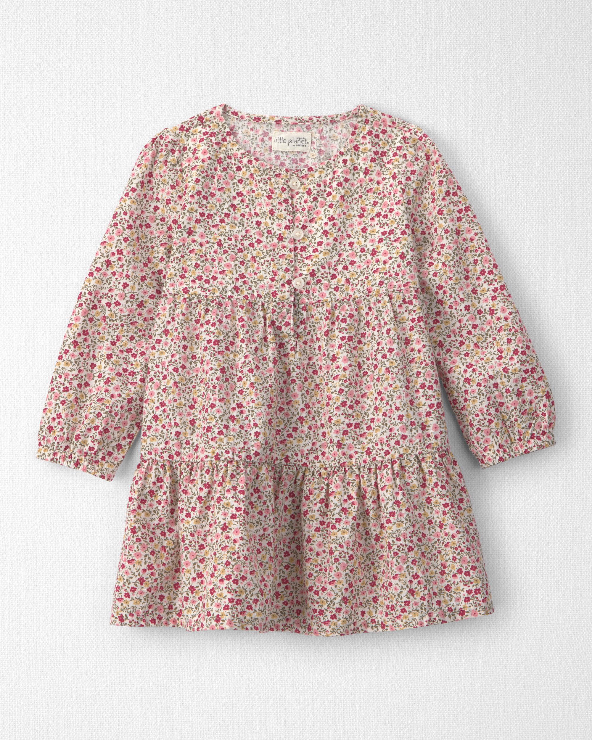 Toddler Girl Organic Cotton Dobby Dress Floral