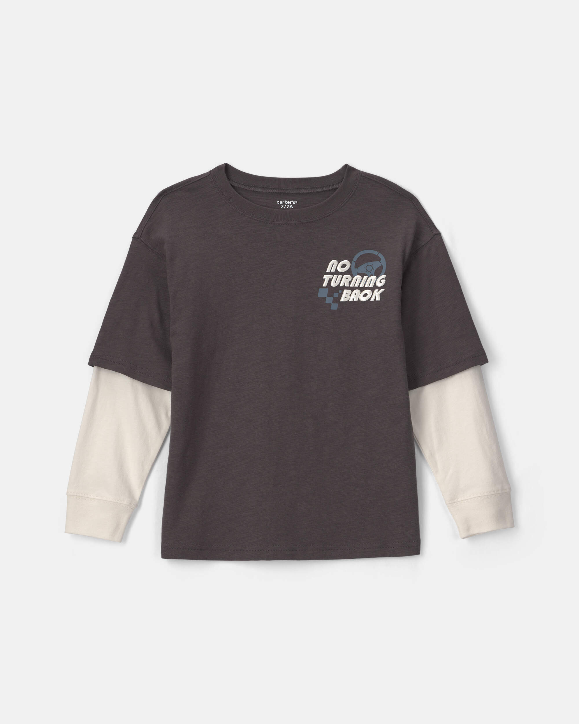 Boys 'No turning Back' Car Long-Sleeve Top - Black/Cream