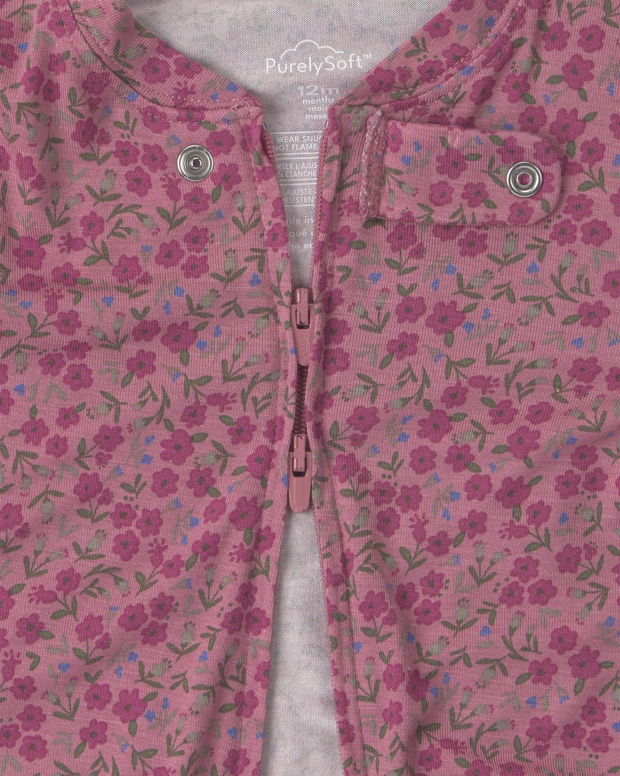 Baby Girl 1-Piece Floral PurelySoft™ Snug Fit Pyjama - Pink