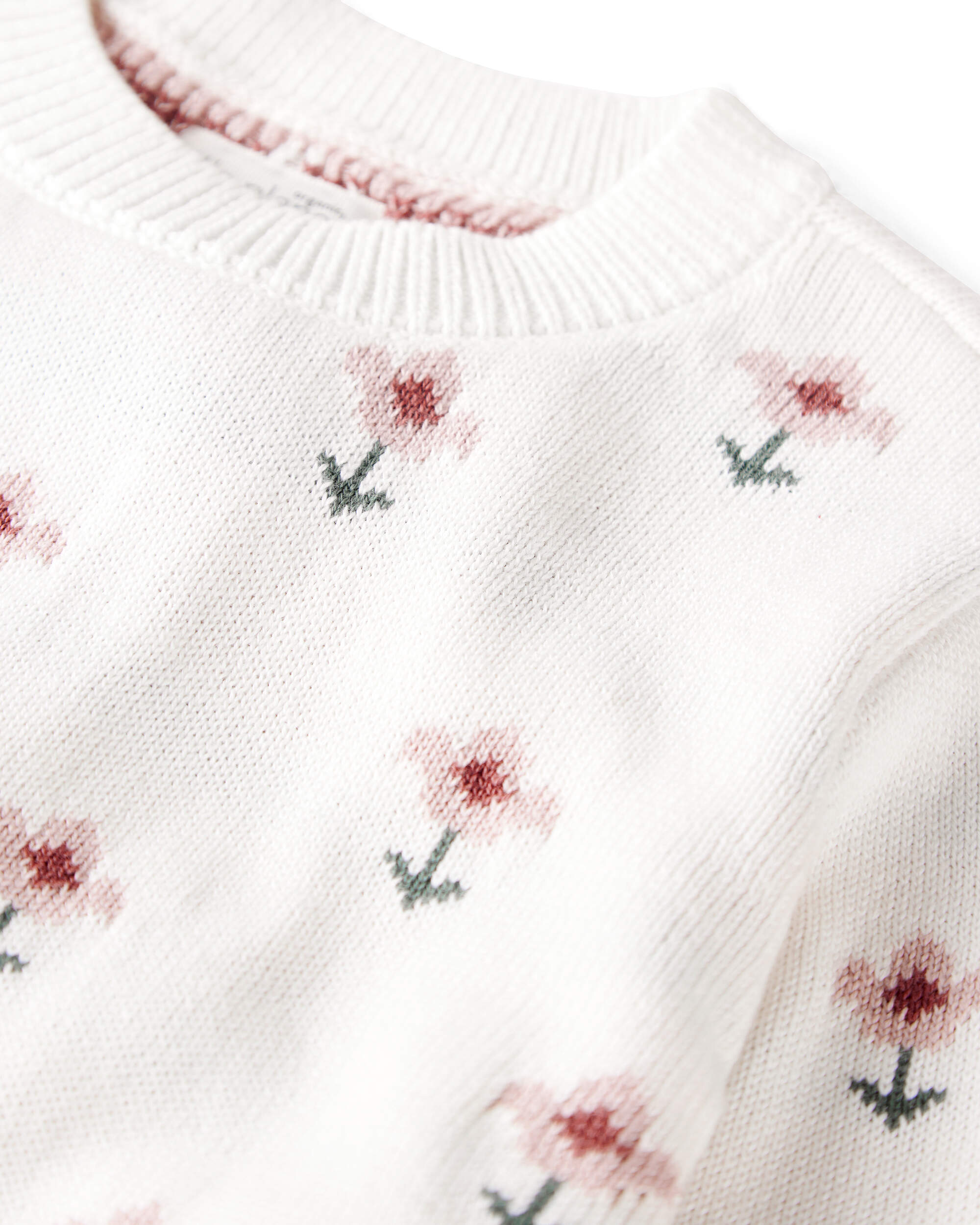Toddler Girl Organic Cotton Knit Sweater Wildflower Print