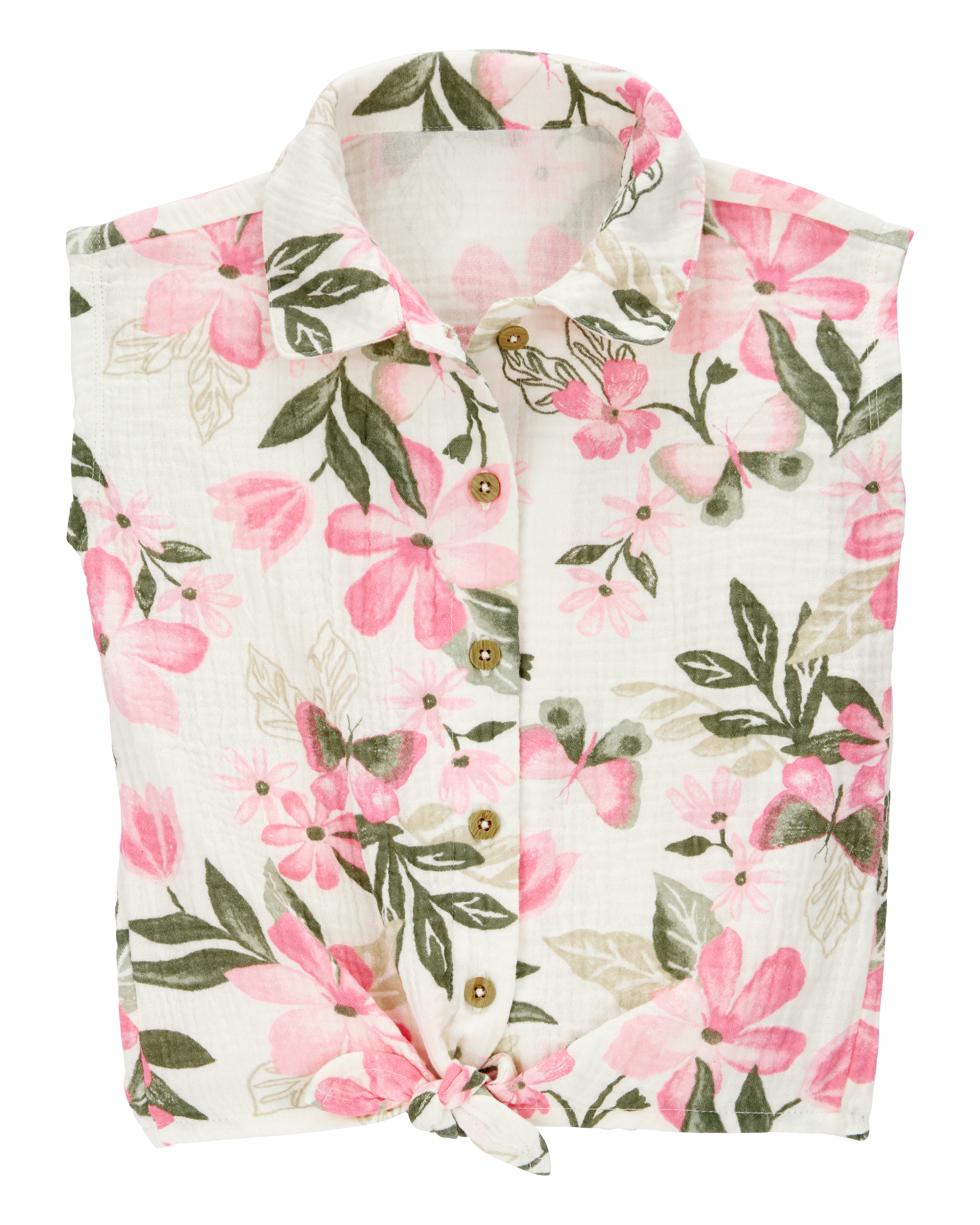Toddler Floral Sleeveless Fashion Top - Ivory