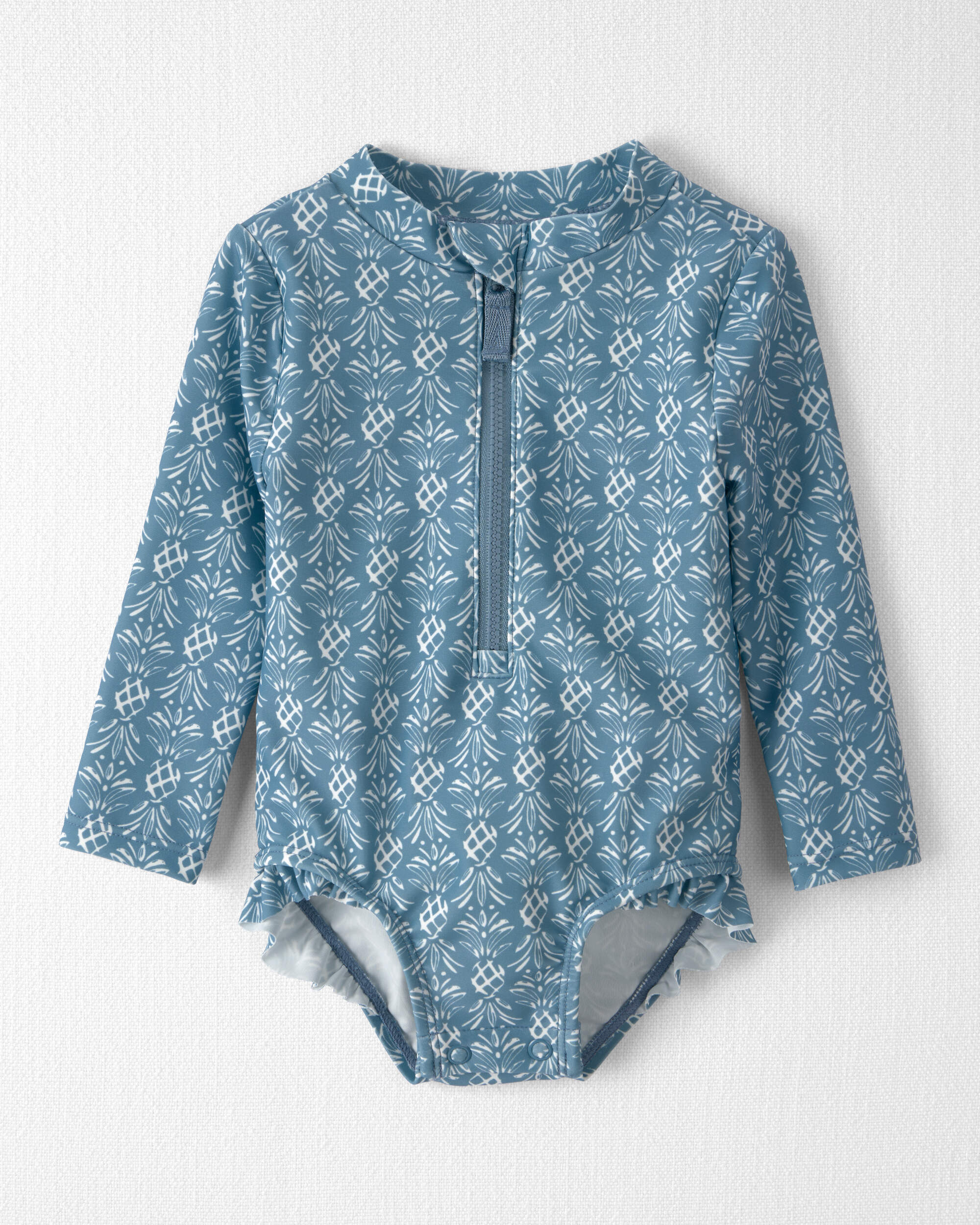 Baby Girl Recycled Long-Sleeve Rashguard Swimsuit Bloom Lagoon Print