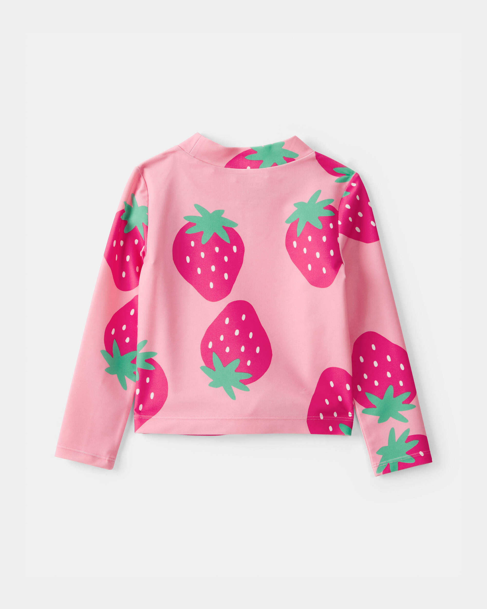 Toddler Girl 3-Piece Strawberry Rashguard Swimsuit Set - Pink