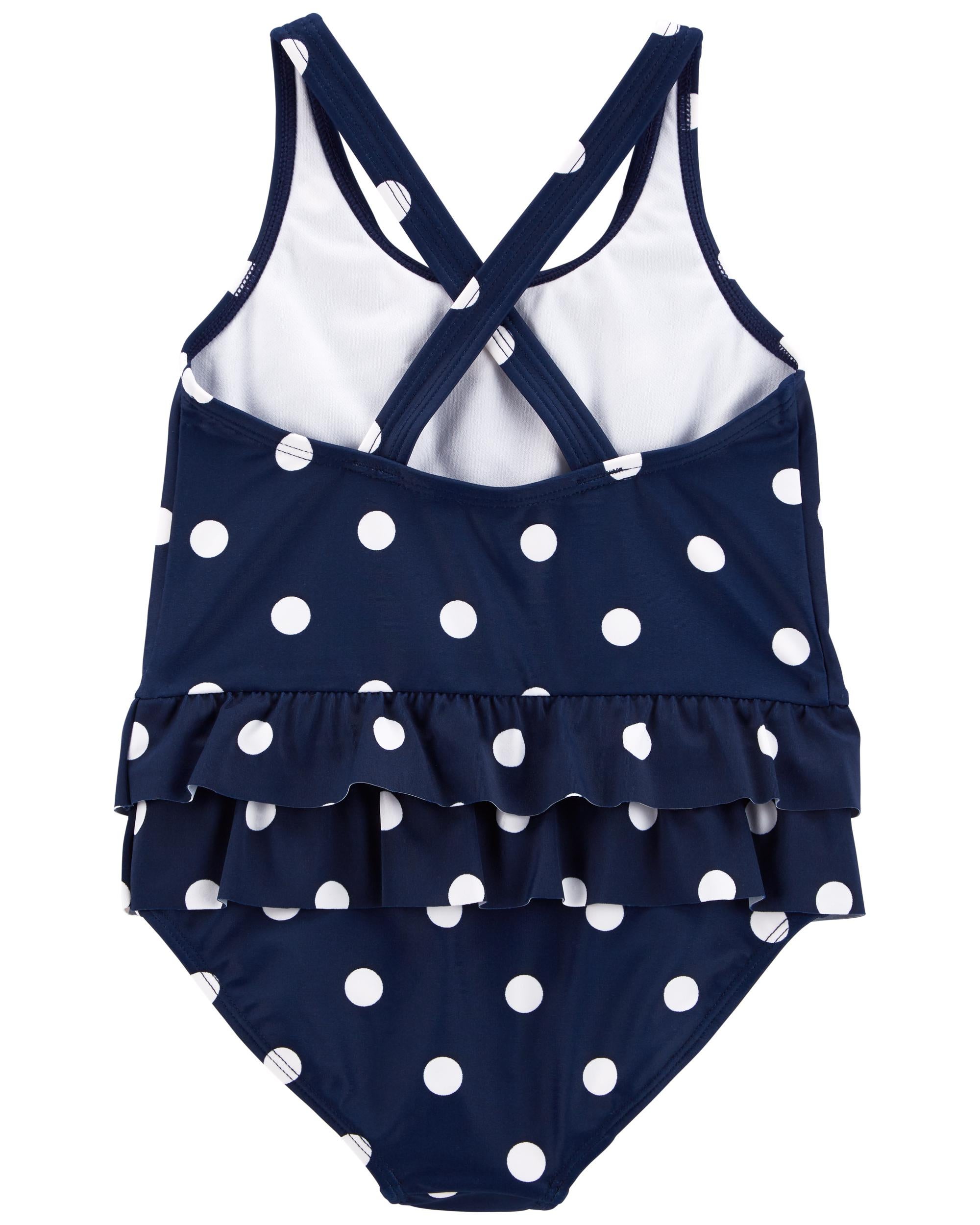 Polka dot ruffle swimsuit sale