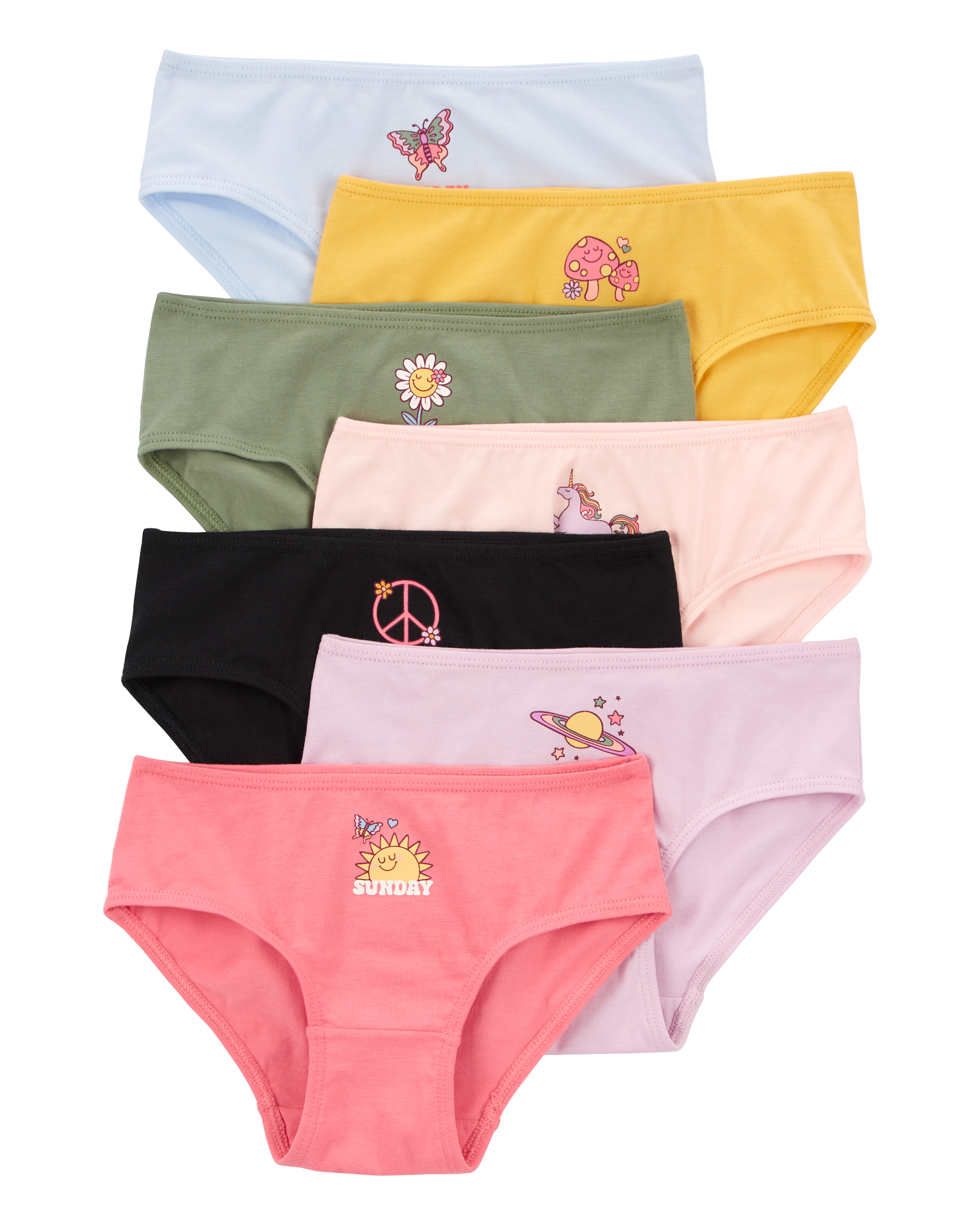 Kid 7-Pack Weekdays Hipster Stretch Cotton Undies