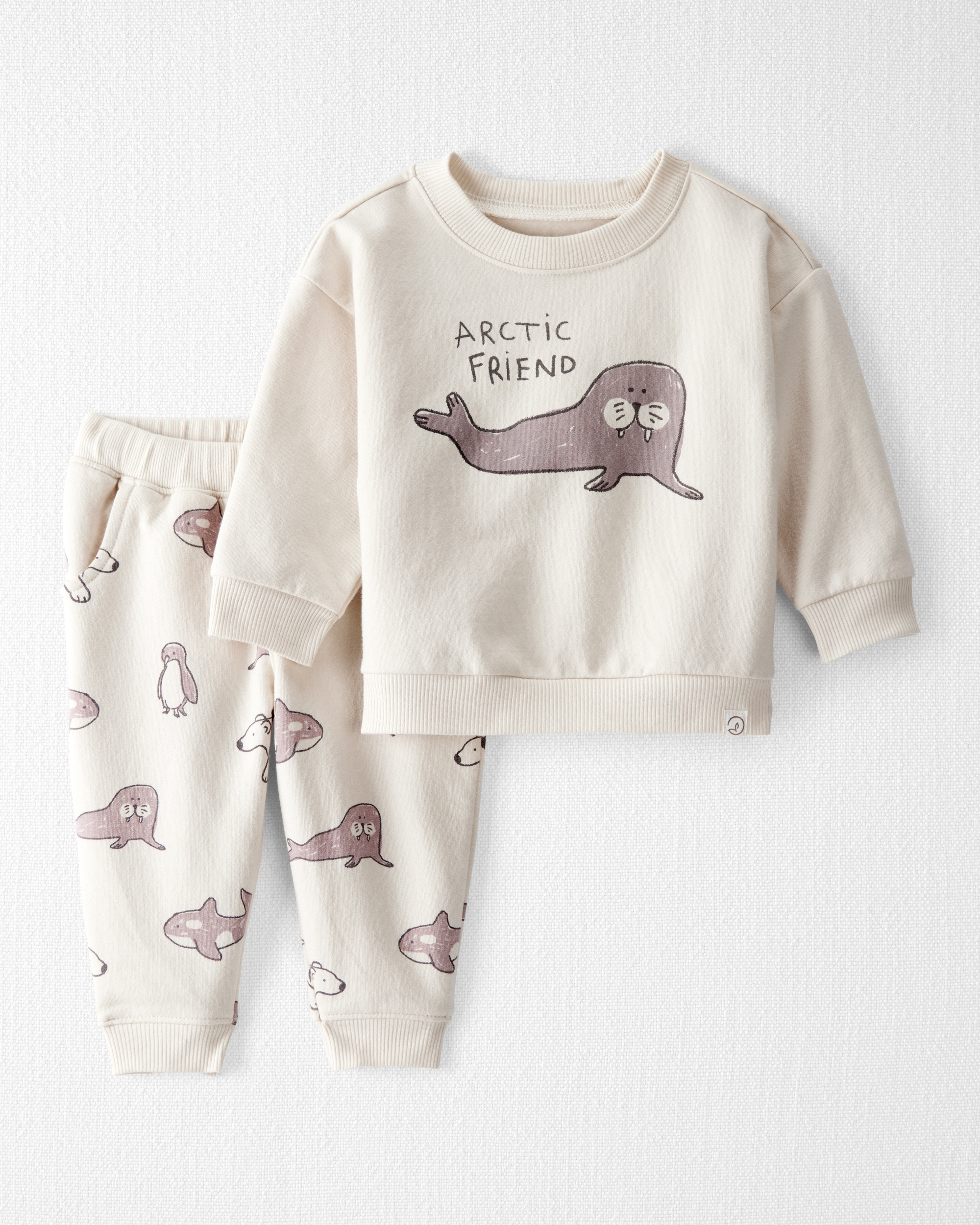 Baby 2-Piece Set Made with Organic Cotton Artic Friends Print