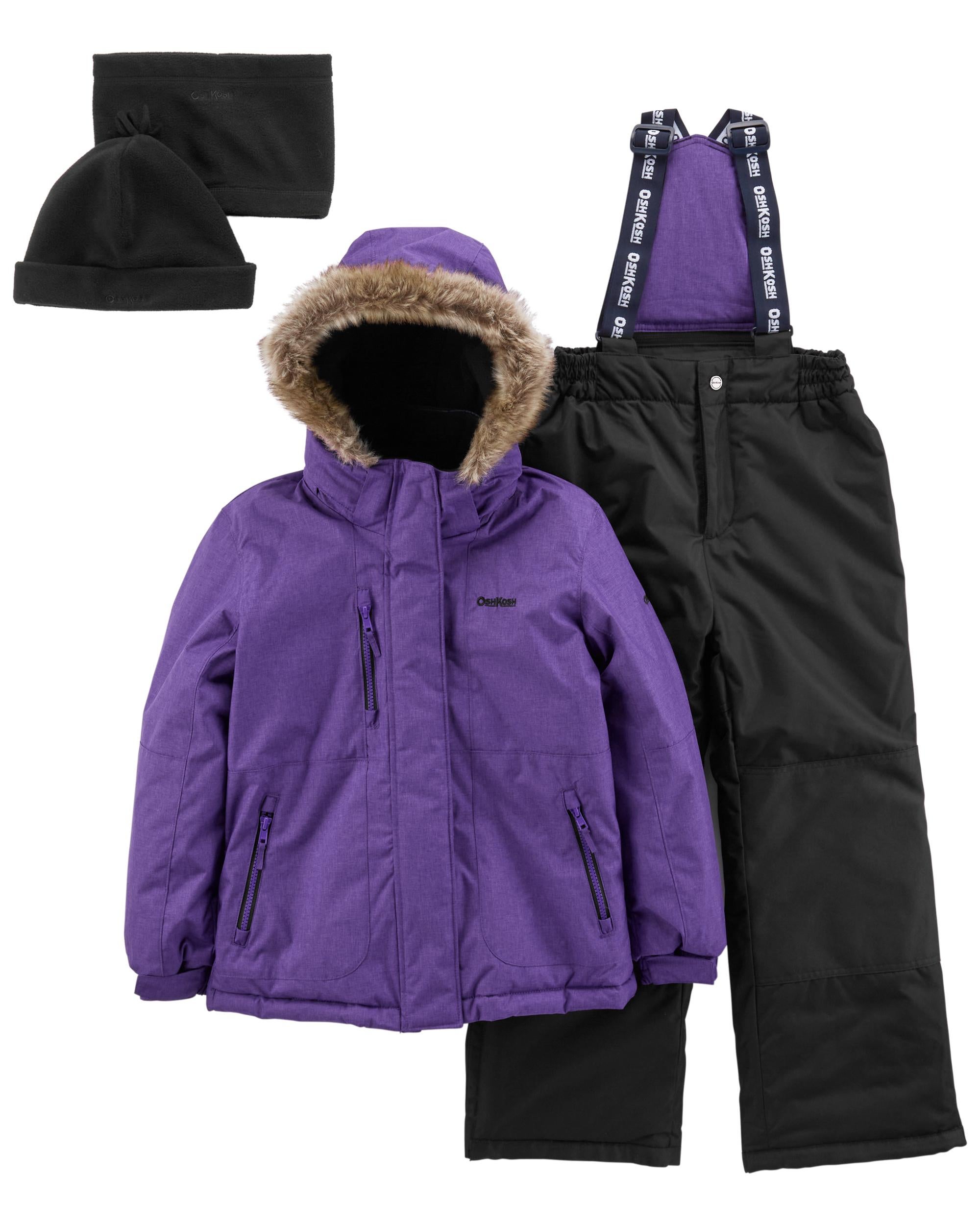 Kids Girls Kid 2 Piece Snowsuit With Bonus Hat And Neck Warmer 14 OshKosh Bgosh
