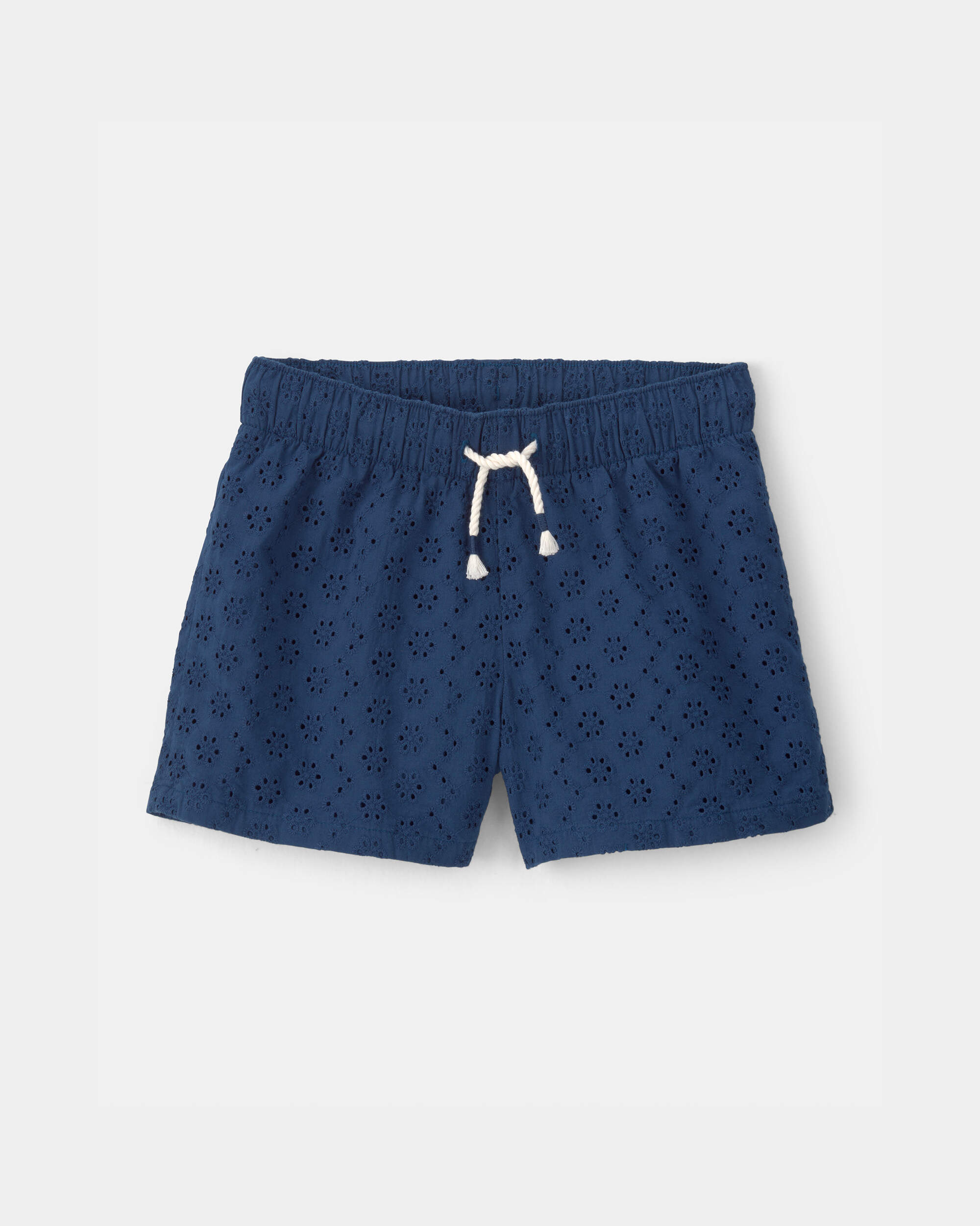 Girls Eyelet Shorts - Navy Blue