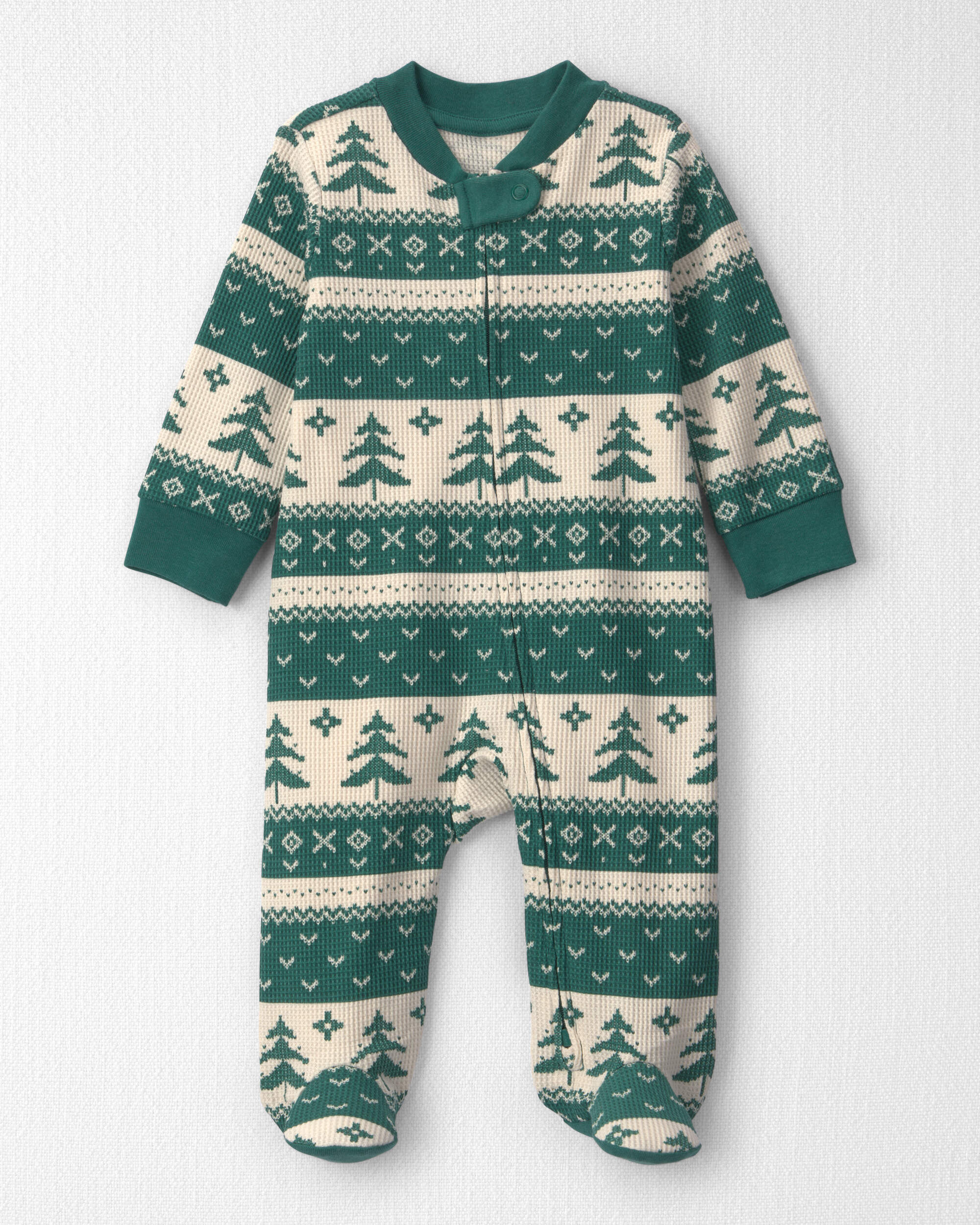 Baby Fair Isle Waffle Knit Sleeper Made with Organic Cotton